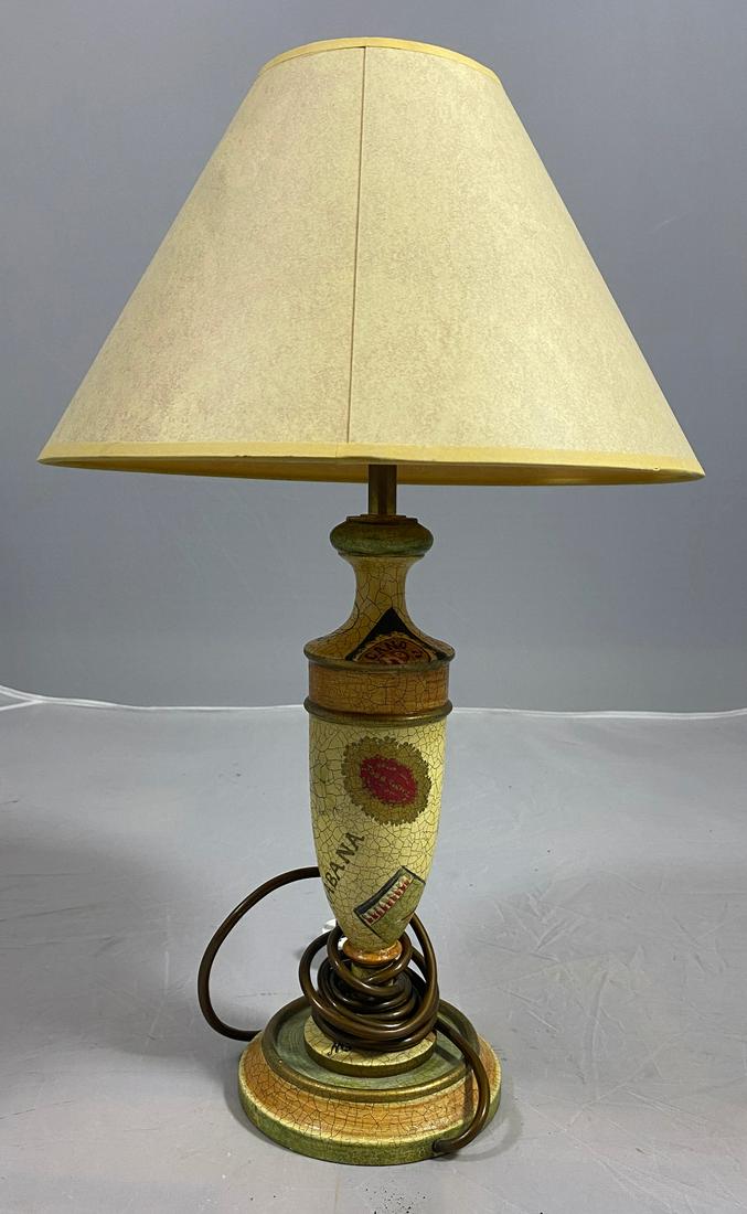 A Montecristo Cigar lamp, H.45cm