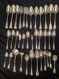 A collection of silver flatware, various marks, mostly