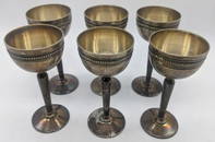 A set of six 20th century continental silver egg cups,