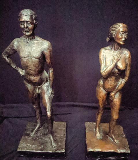A pair of bronze coated nudes, signed and dated RD: A pair of bronze coated nudes, signed and dated RD 1984, H.50cm
