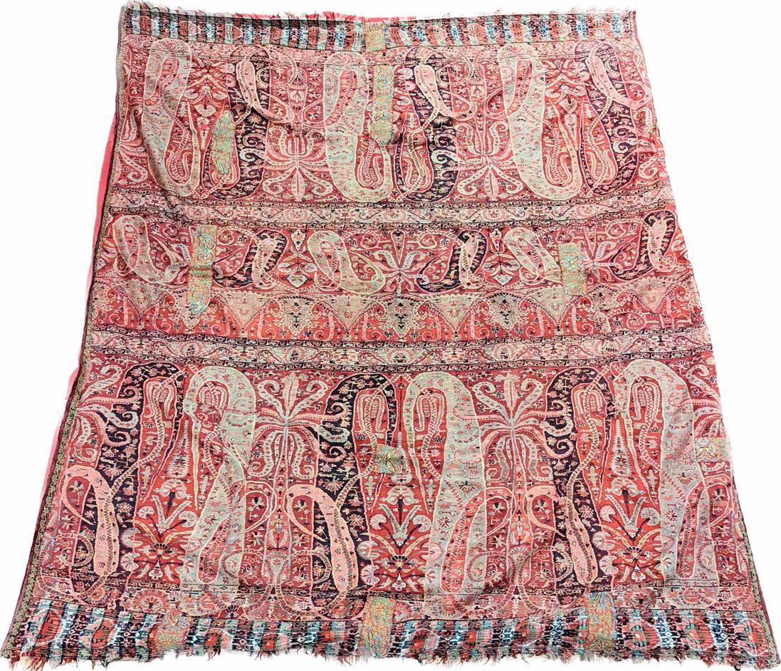 A 19th century Northern Indian Kashmiri cotton textile, 94.5cm x 58cm (1 of 5)