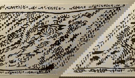 Alan Davie (1920-2014), Opus D., 1990, gouache on paper, signed in pencil and dated lower right,: Alan Davie (1920-2014), Opus D., 1990, gouache on paper, signed in pencil and dated lower right, H.19cm W.31cm
