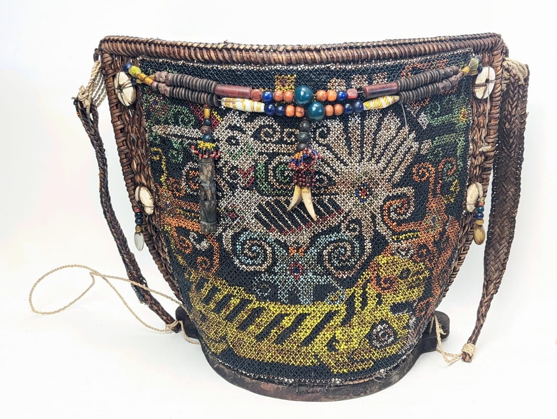 A Borneo Dayak tribal beaded baby carrier: A Borneo Dayak tribal beaded baby carrier