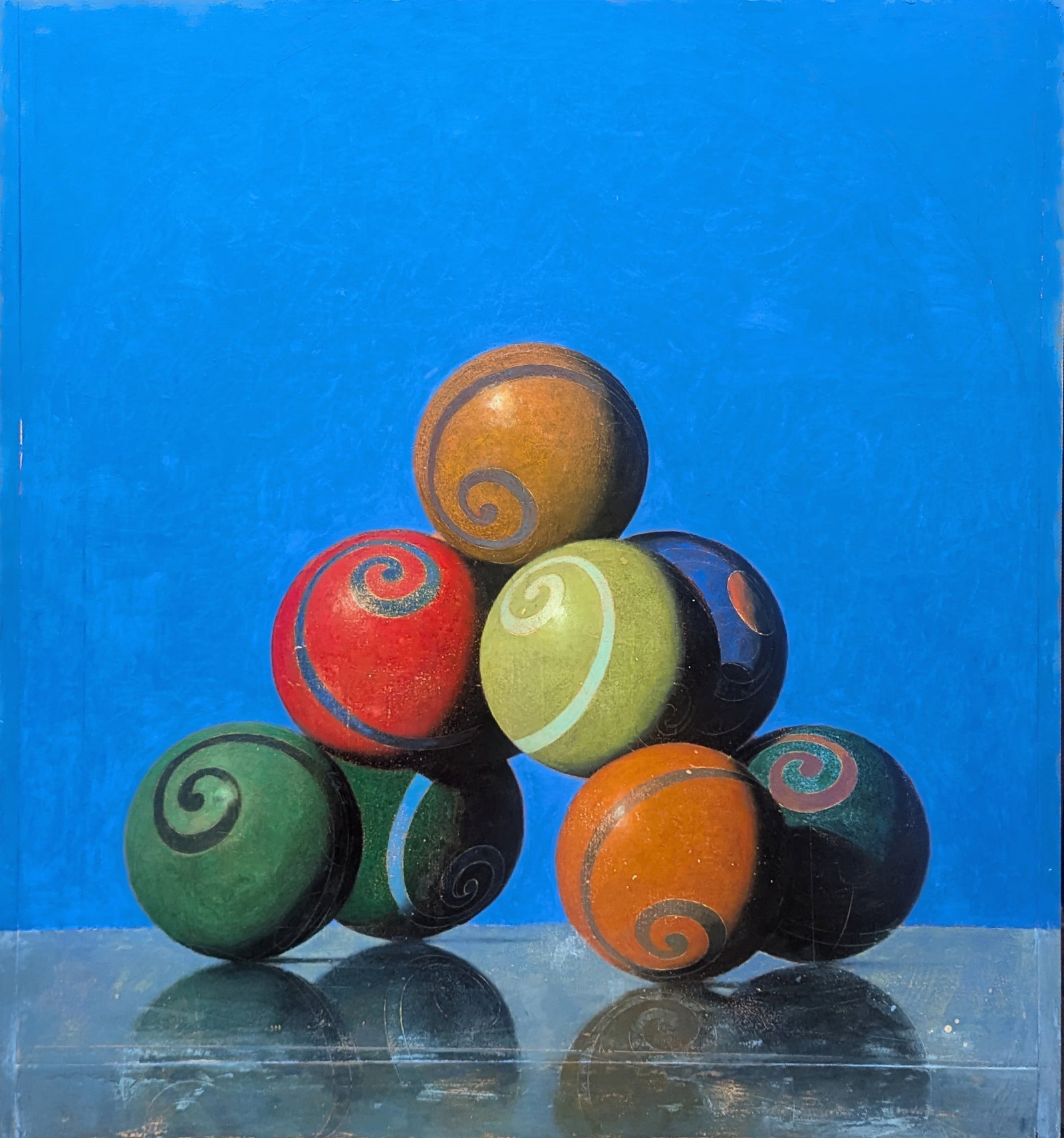 John Gibson (American, b.1958), Ellen’s Painting: John Gibson (American, b.1958), Ellen’s Painting, oil on panel, signed and titled to verso, numbered 8/95. H.136cm W.136cm