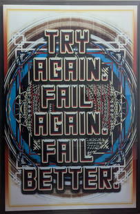 Mark Titchner (b.1973), Try Again: Mark Titchner (b.1973), Try Again, Fail Again, Fail Better, lightbox, H.130cm W.120cmThis lot may be subject to Droite de Suite (Artists resale rights)