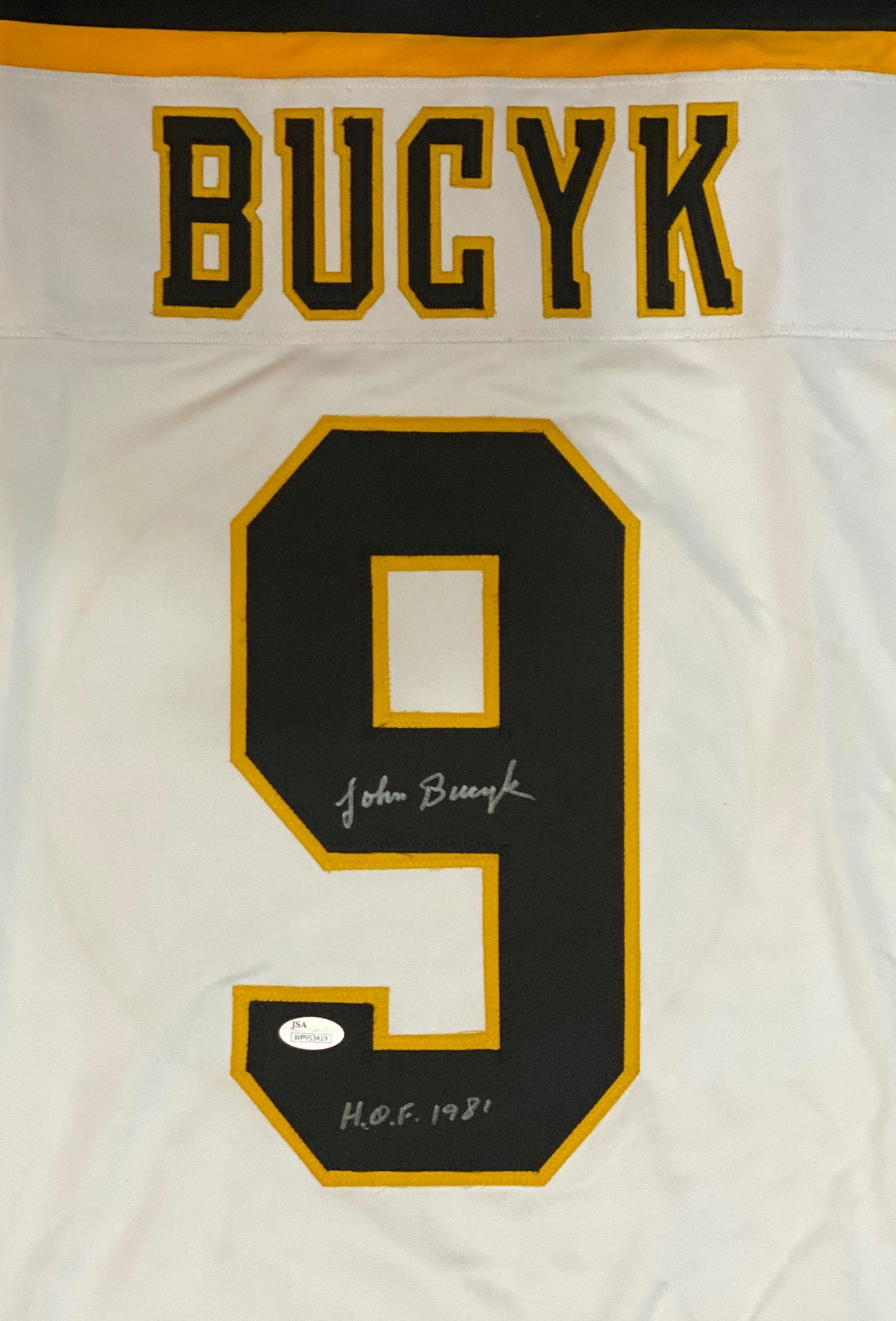 JOHNNY BUCYK SIGNED BRUINS JERSEY (JSA COA) (1 of 3)