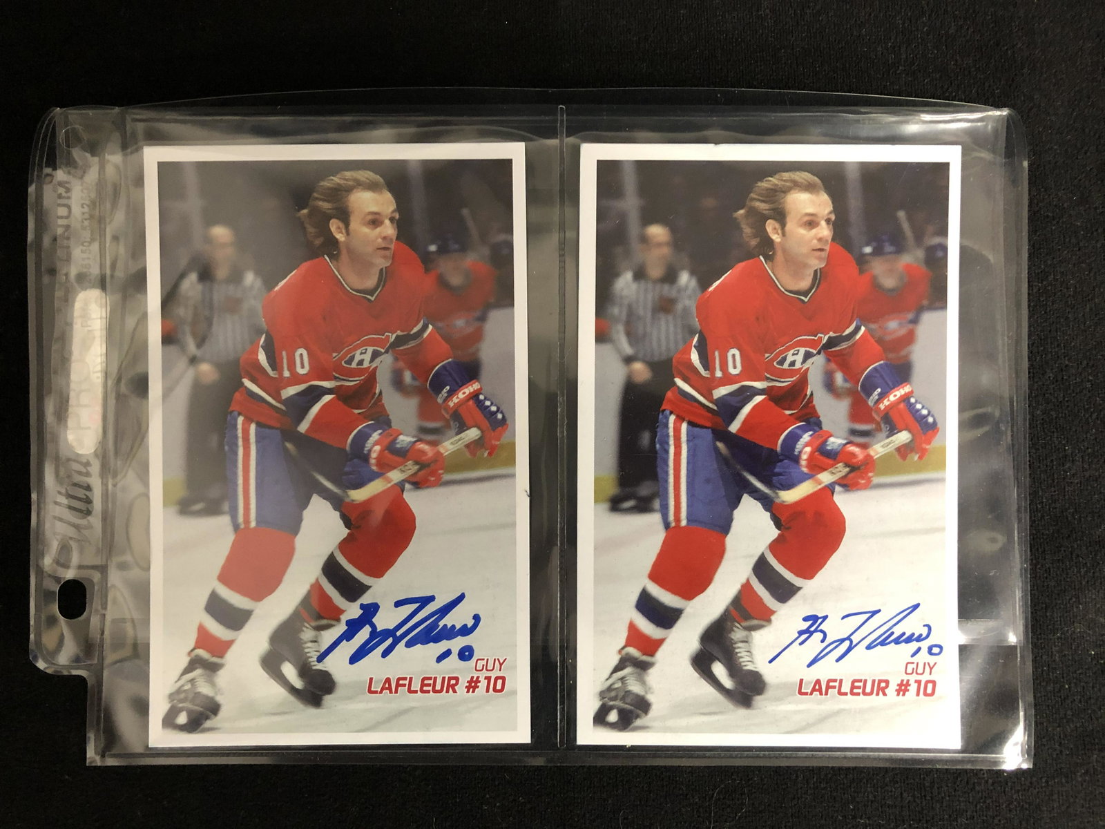 GUY LAFLEUR SIGNED 5X7 HOCKEY CARD LOT: GUY LAFLEUR SIGNED 5X7 HOCKEY CARD LOT
