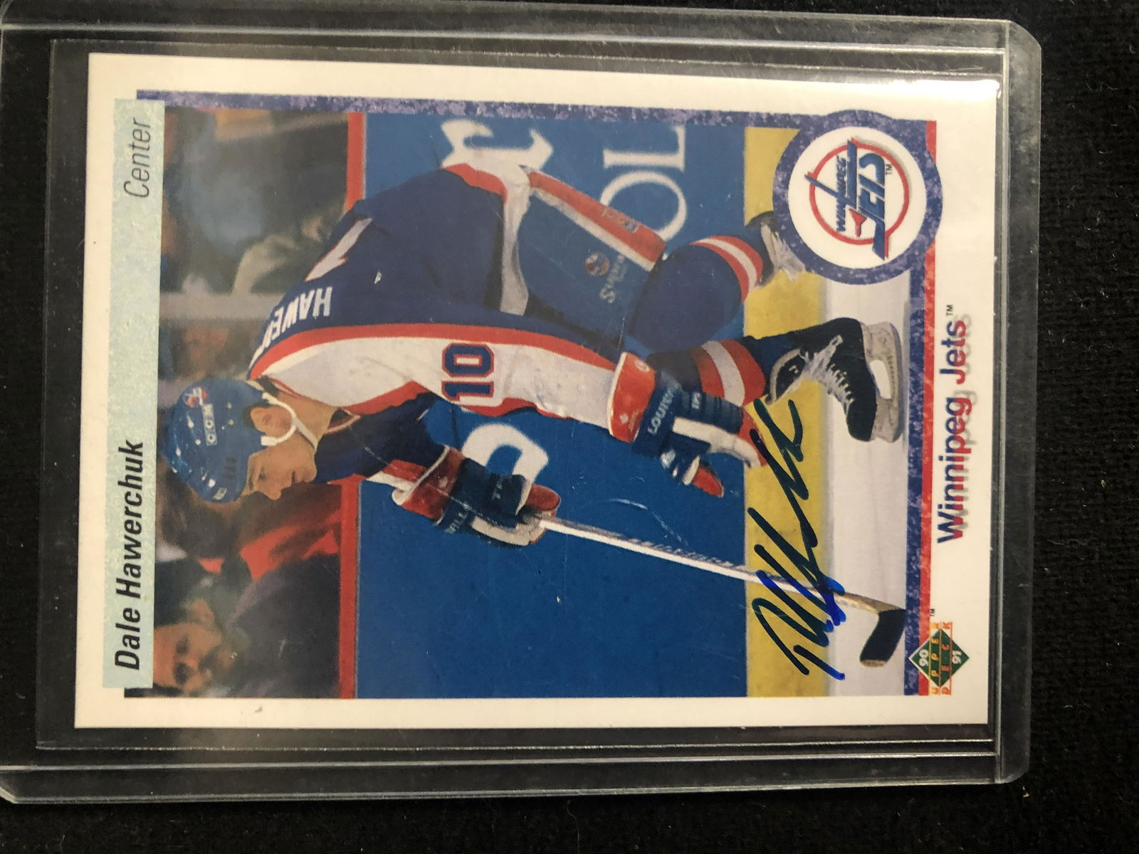 DALE HAWERCHUK SIGNED 1990-91 UPPER DECK HOCKEY CARD (1 of 1)