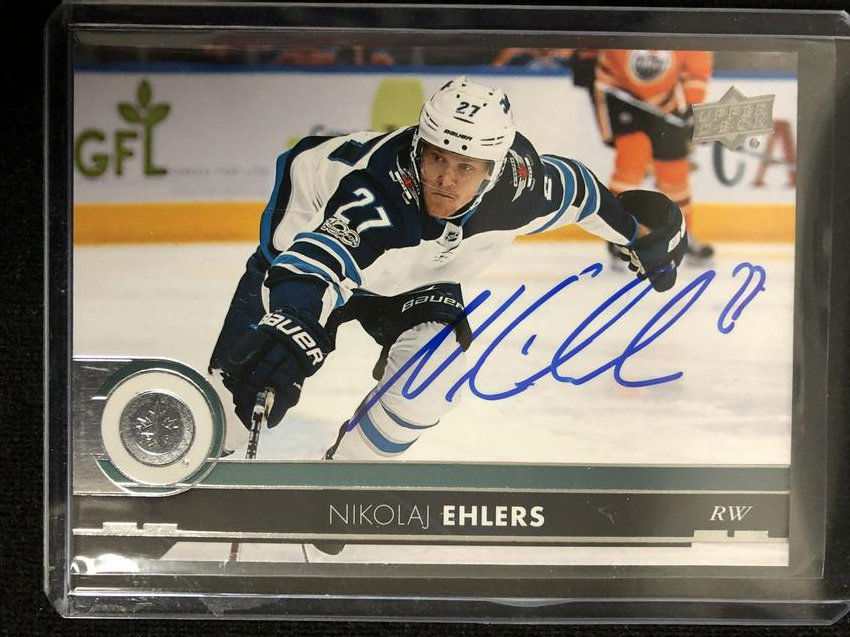NIKOLAJ EHLERS SIGNED UPPER DECK HOCKEY CARD (1 of 1)
