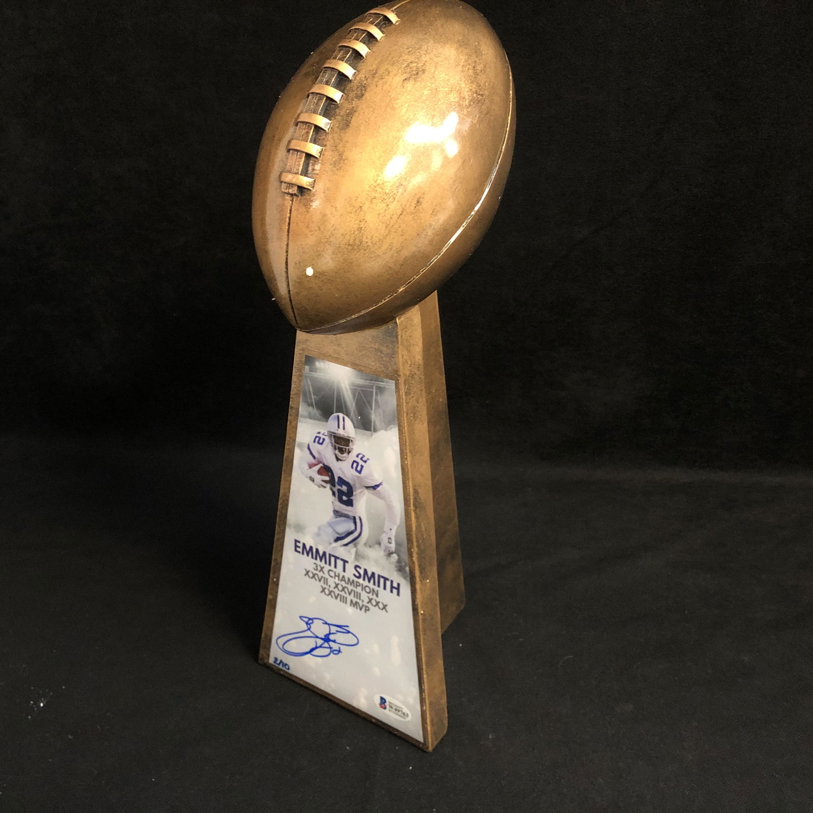 Emmitt Smith - Cowboys - Signed Large Lombardi Trophy (1 of 3)