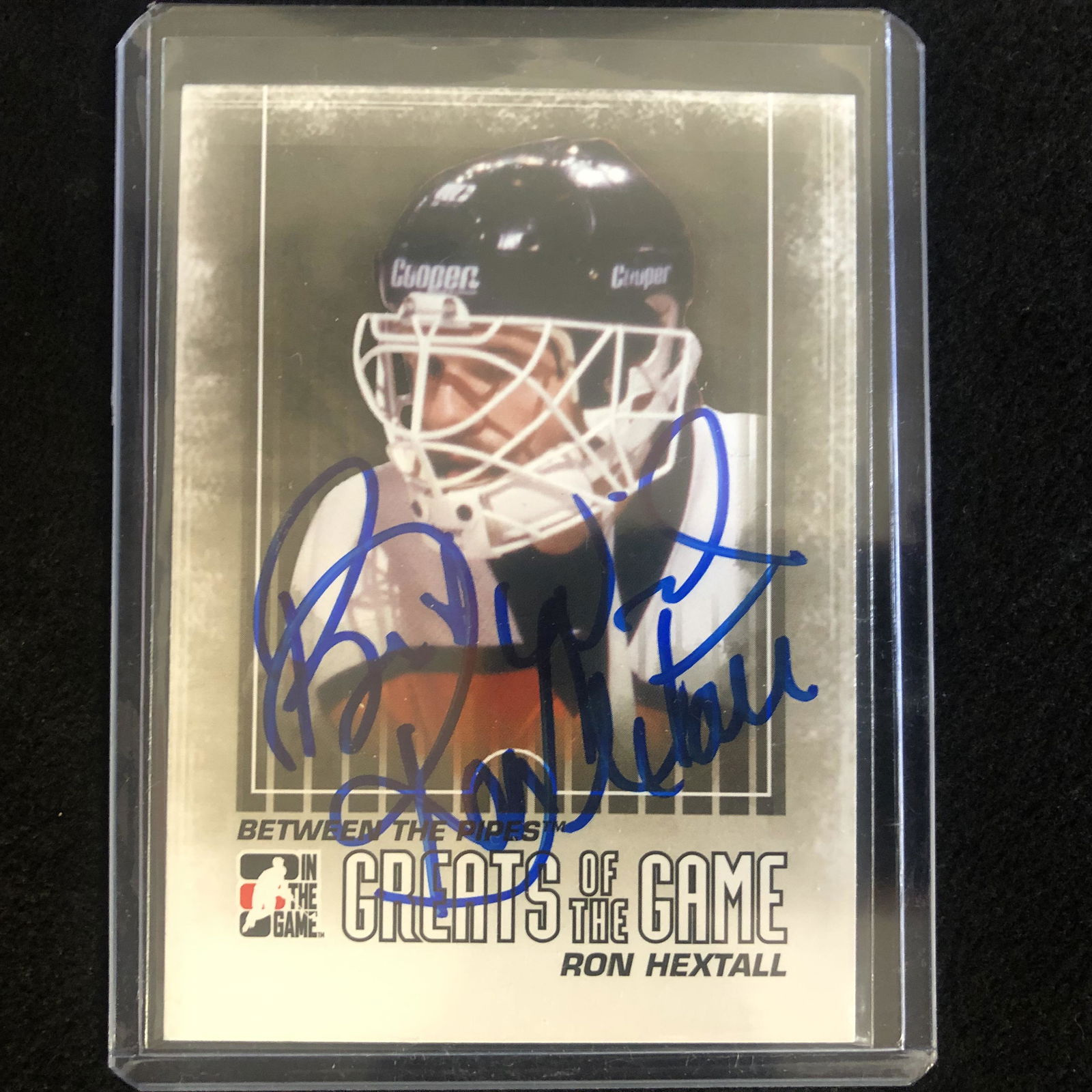 RON HEXTALL SIGNED GREATS OF THE GAME HOCKEY CARD (1 of 1)