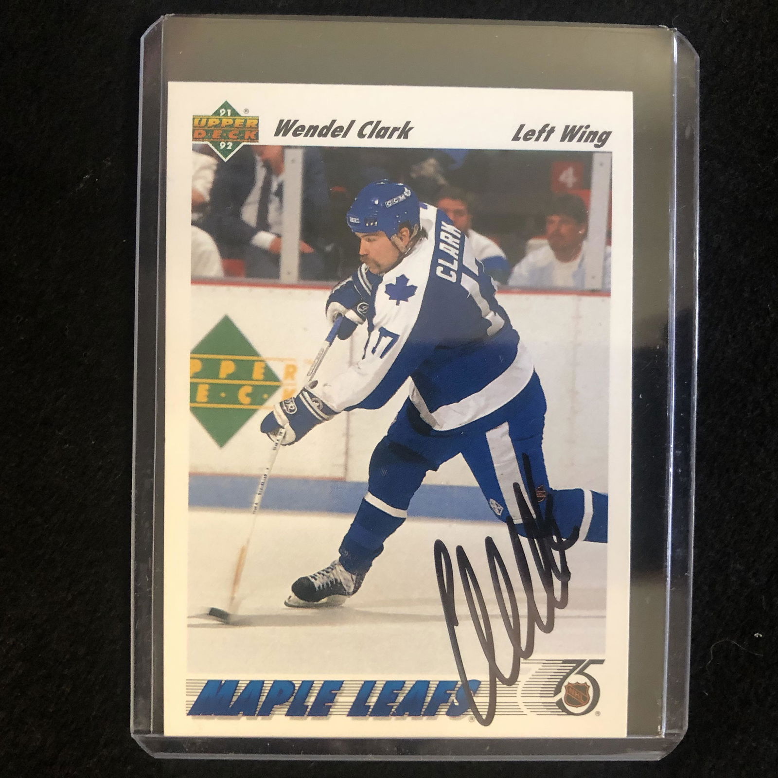 WENDEL CLARK SIGNED UPPER DECK HOCKEY CARD (1 of 1)