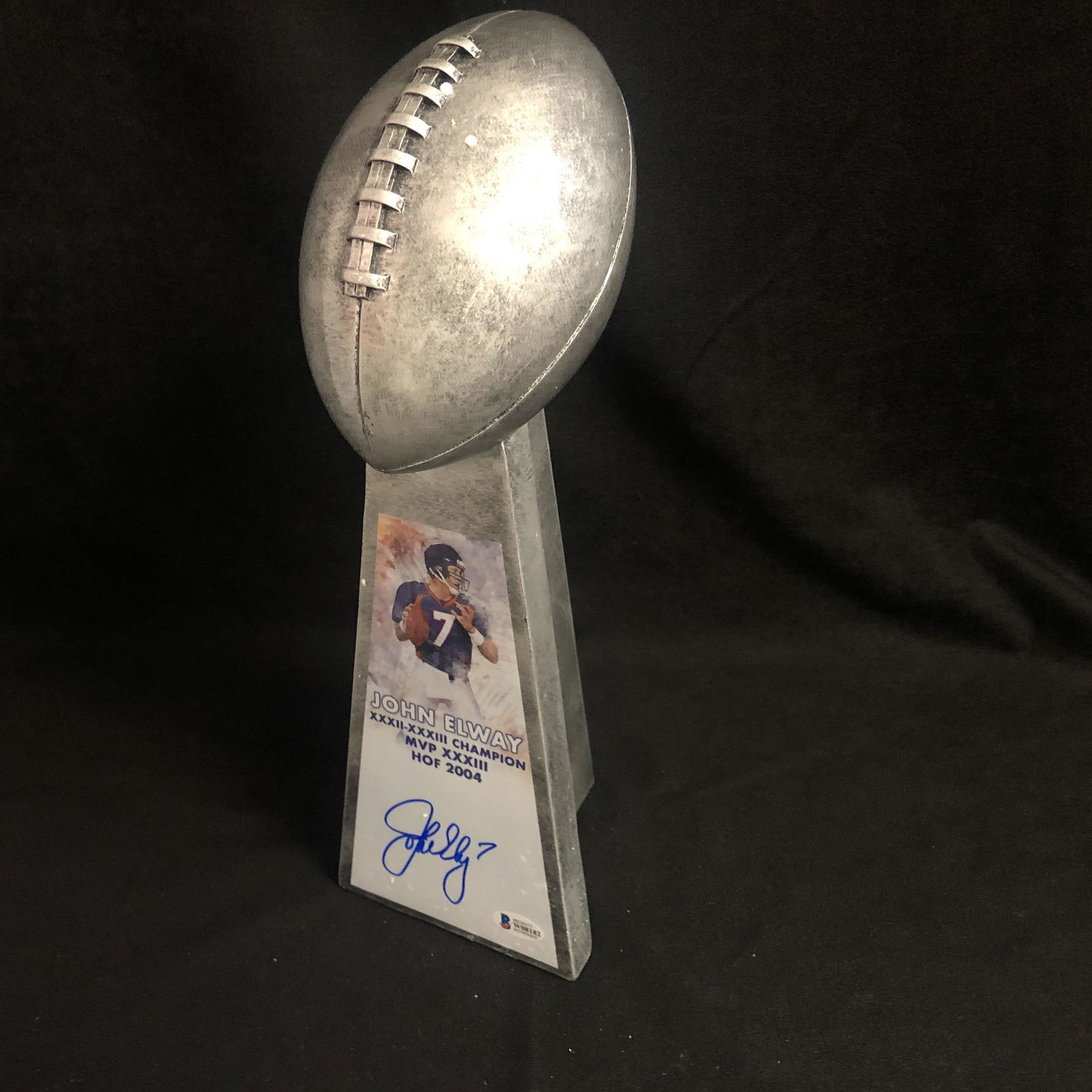 John Elway Signed Broncos 15â€ Lombardi Trophy (1 of 3)