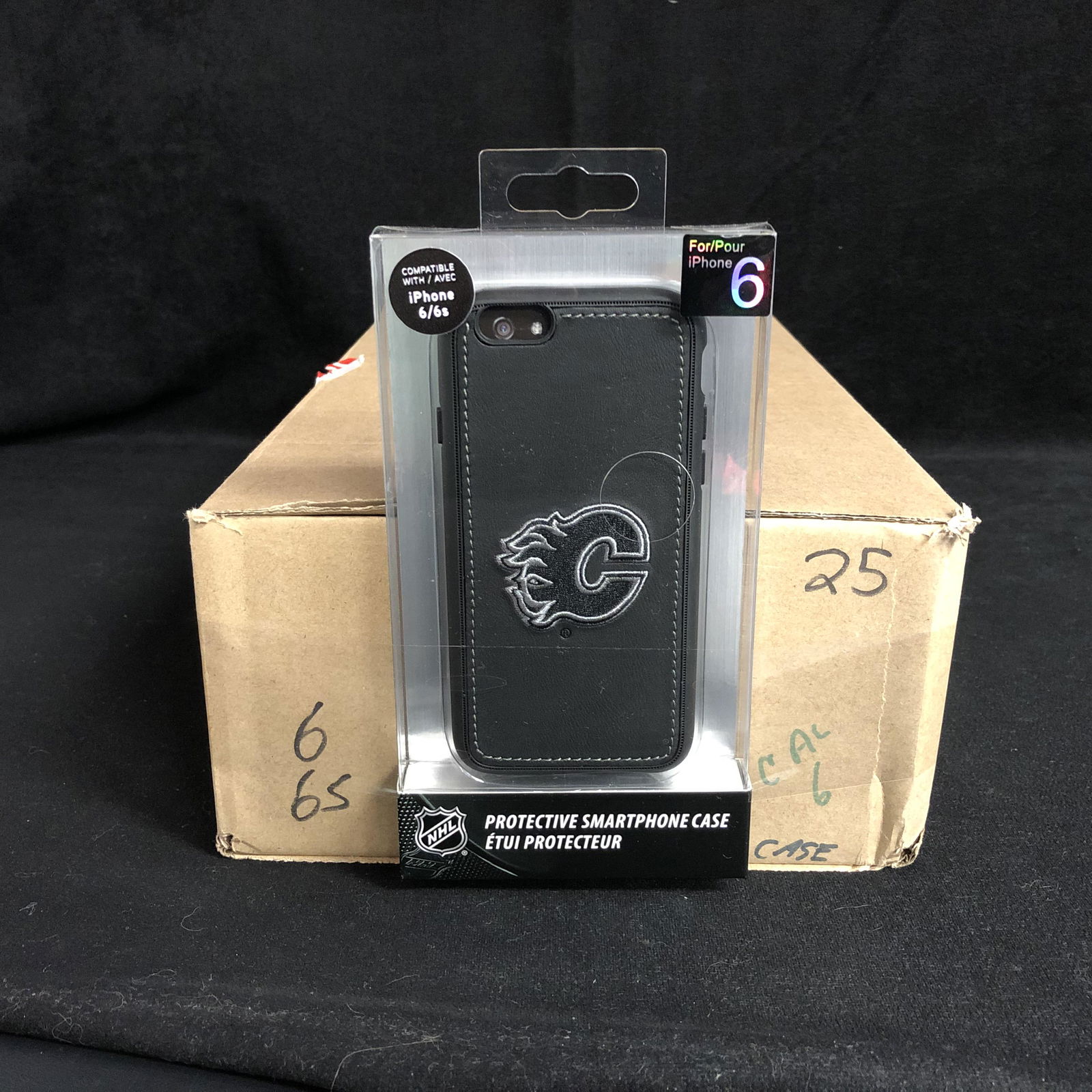 NHL PROTECTIVE iPHONE CASE (FLAMES) 25 CASES PER BOX (1 of 1)