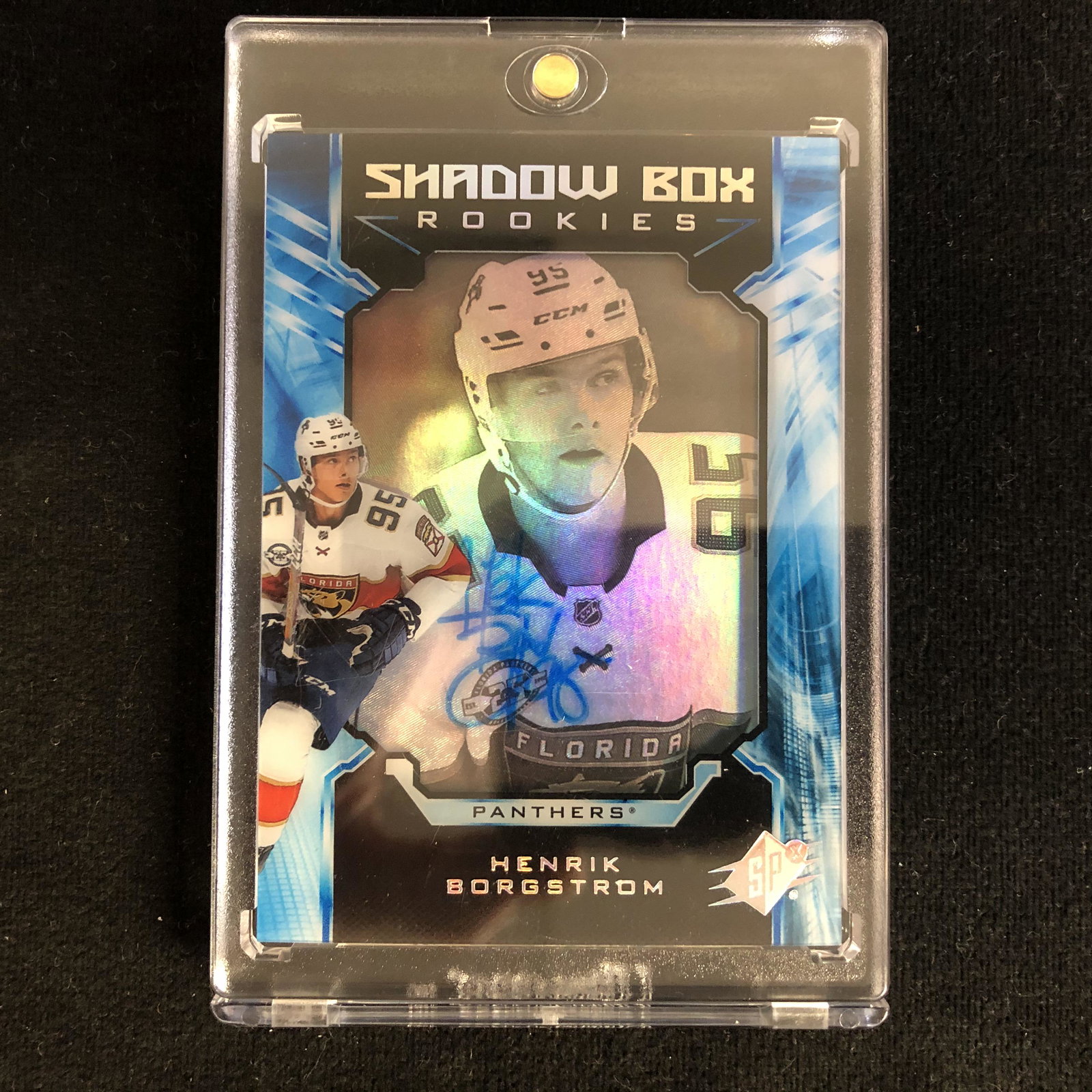 2018-19 UD SPx Shadow Box Rookie #41 Henrik Borgstrom: 2018-19 UD SPx Shadow Box Rookie #41 Henrik Borgstrom Auto