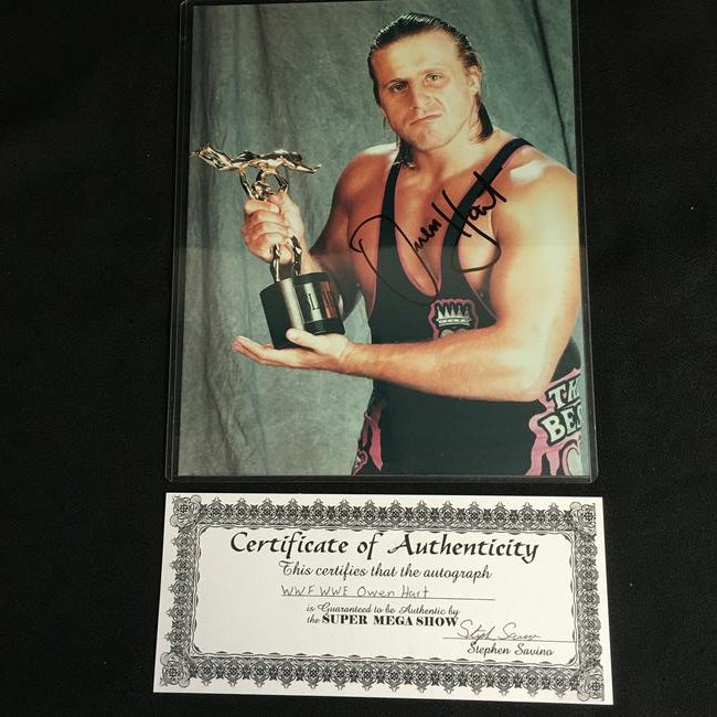 OWEN HART SIGNED 8X10 PHOTO (SUPER MEGA SHOW COA (1 of 2)
