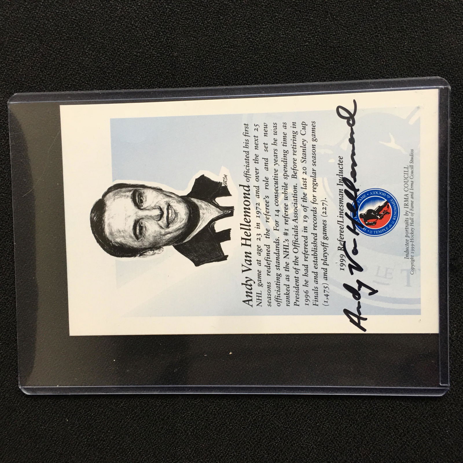 ANDY VAN HELLEMOND SIGNED HOCKEY CARD (1 of 1)
