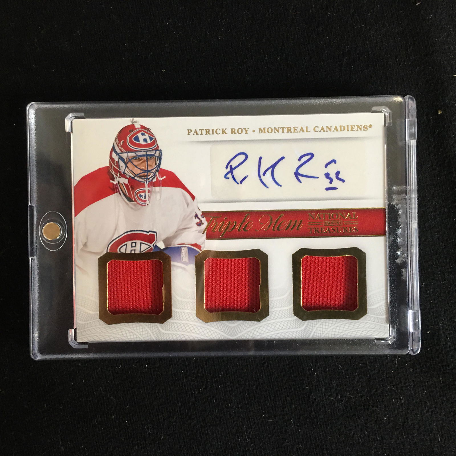 2014 PANINI NATIONAL TREASURES  #TM-ROY PATRICK ROY (1 of 2)