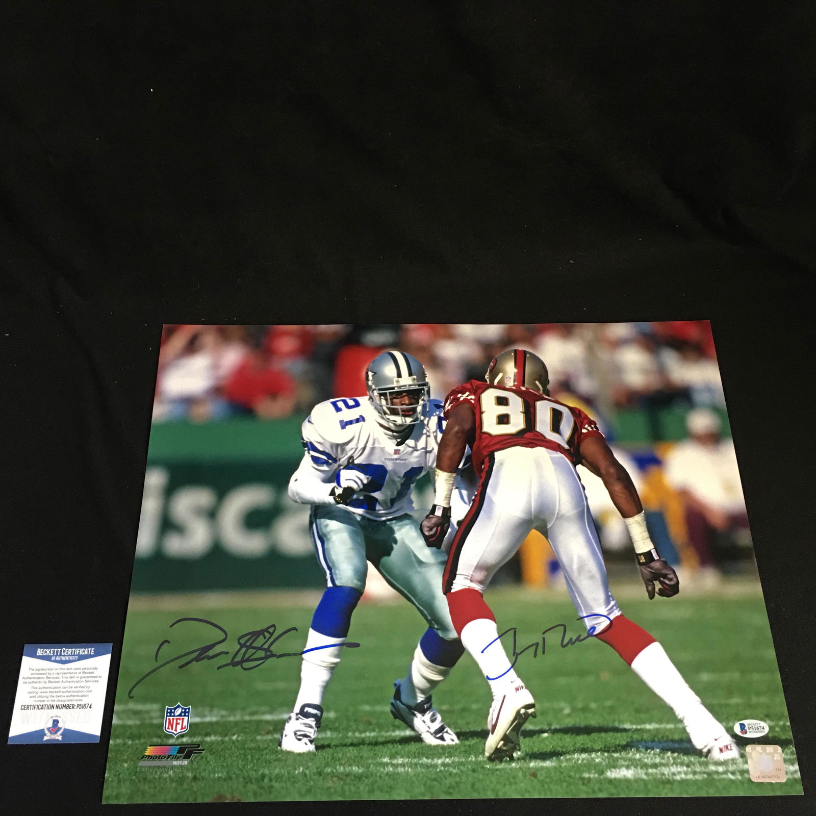DEION SANDERS & JERRY RICE SIGNED 11X14 PHOTO (BECKETT (1 of 3)