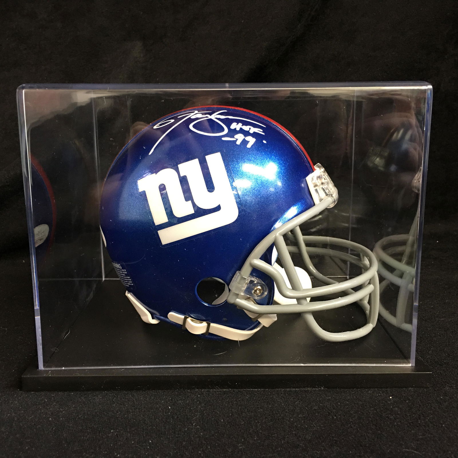 LAWRENCE TAYLOR SIGNED NY GIANTS MINI HELMET (JSA COA) (1 of 2)