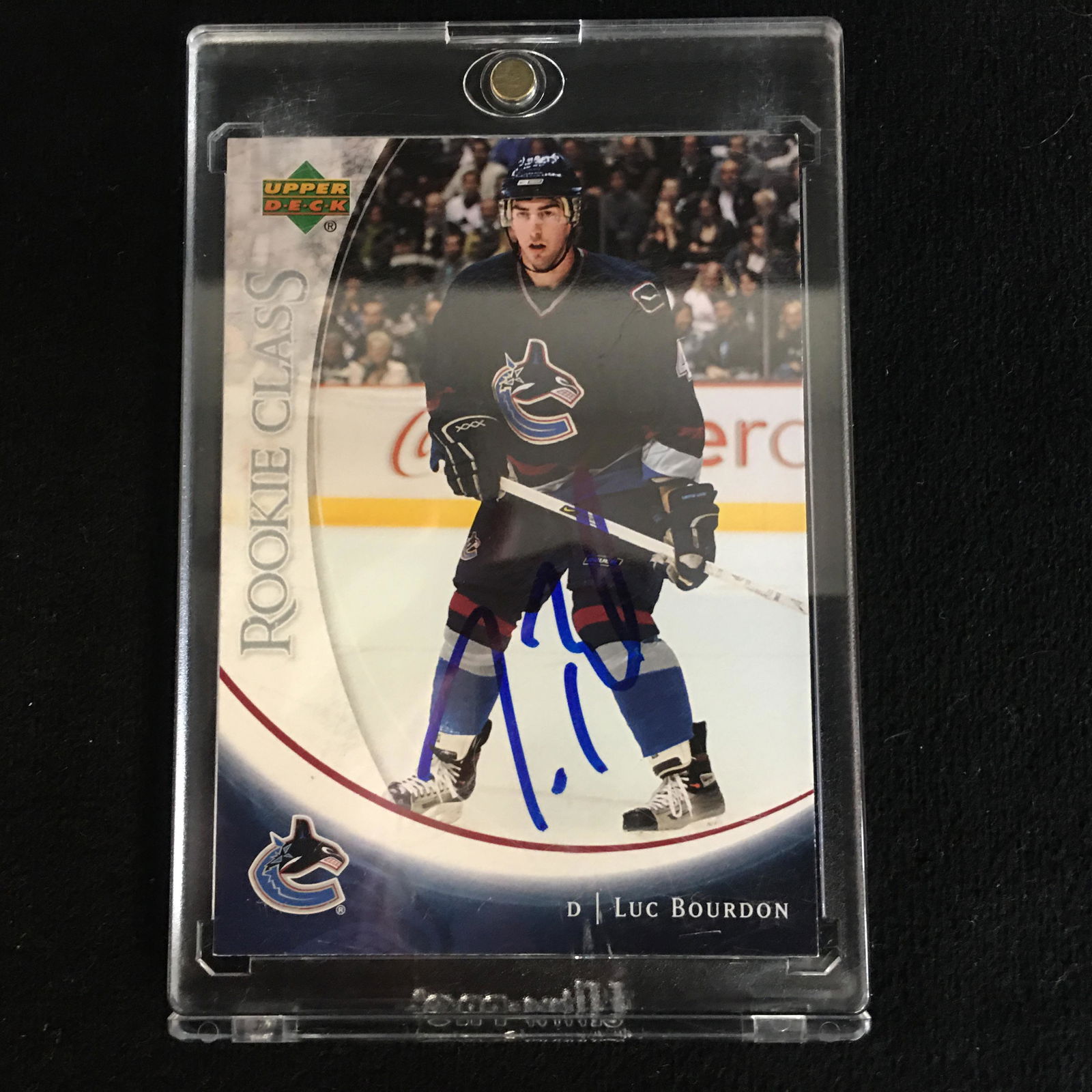 LUC BOURDON SIGNED UPPER DECK ROOKIE CLASS HOCKEY CARD (1 of 1)