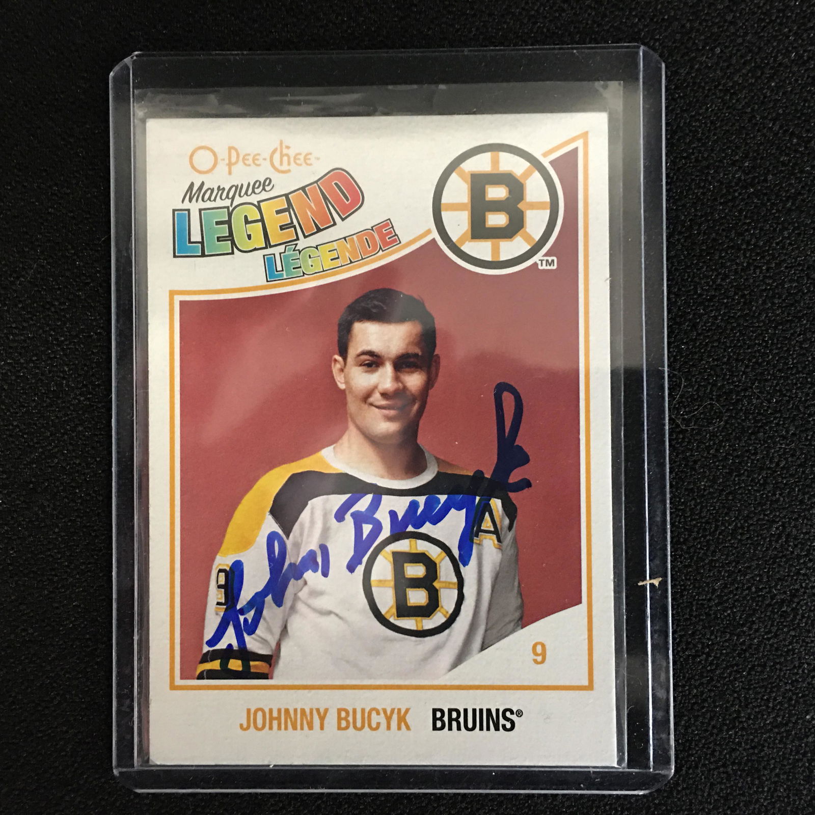 JOHNNY BUCYK SIGNED OPC MARQUEE LEGEND HOCKEY CARD (1 of 1)