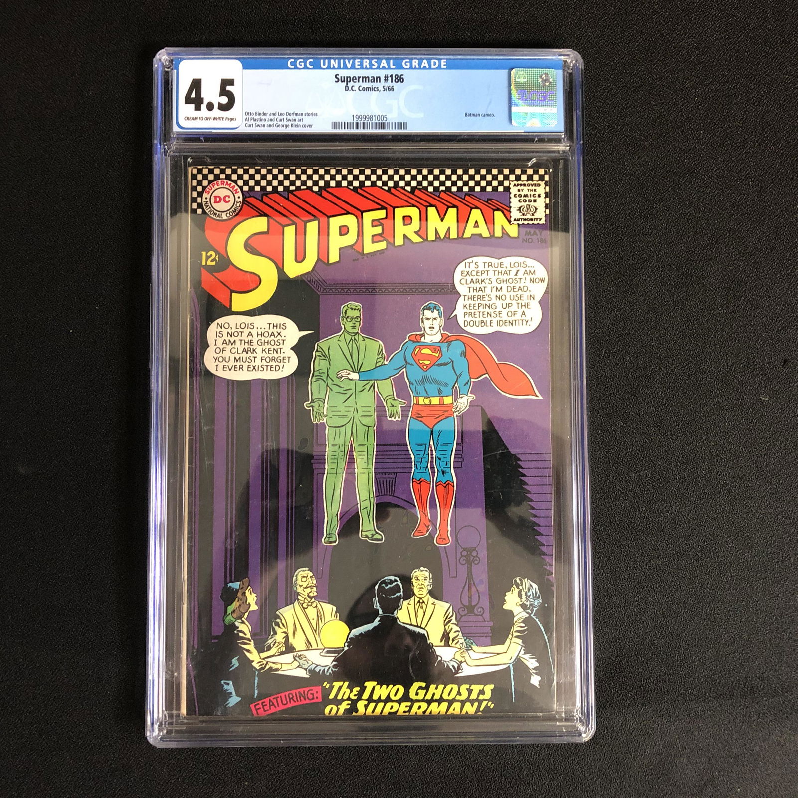 SUPERMAN #186 (DC COMICS) 1966 **GRADED 4.5** (1 of 1)