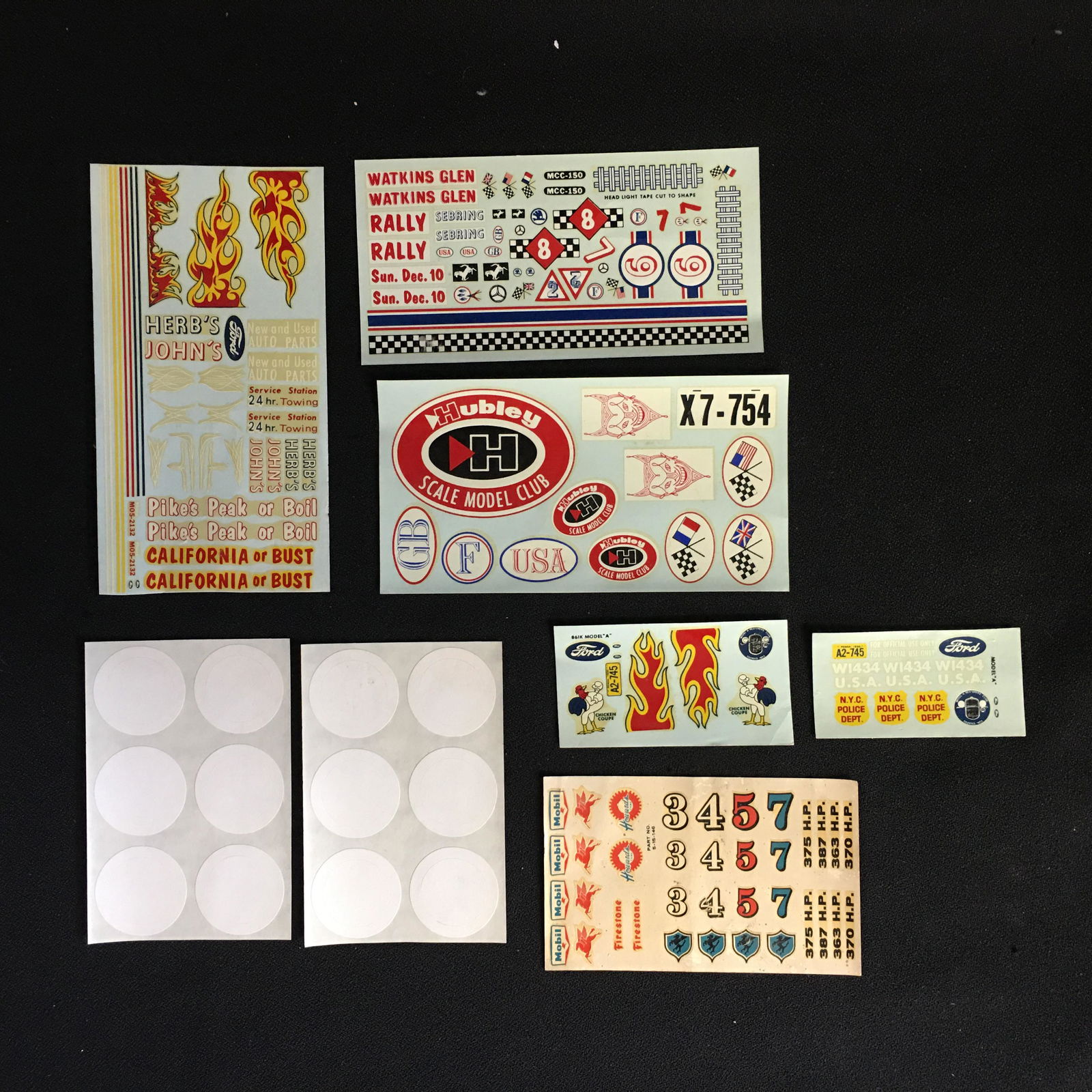 VINTAGE MODEL CAR DECALS LOT (1 of 1)
