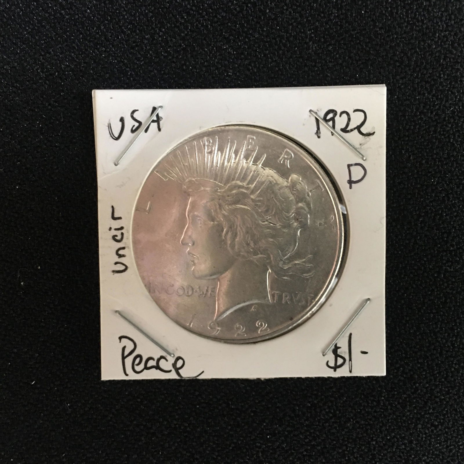 1922 USA SILVER PEACE DOLLAR (DENVER MINT) (1 of 2)