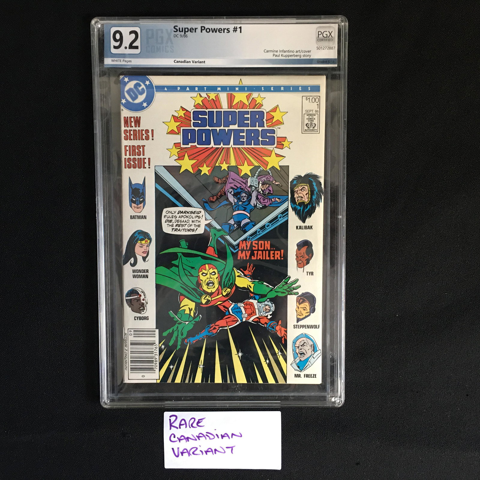 SUPER POWERS #1 (PGX COMICS) 1986 -GRADED 9.2- *RARE: SUPER POWERS #1 (PGX COMICS) 1986 -GRADED 9.2- *RARE CANADIAN VARIANT*