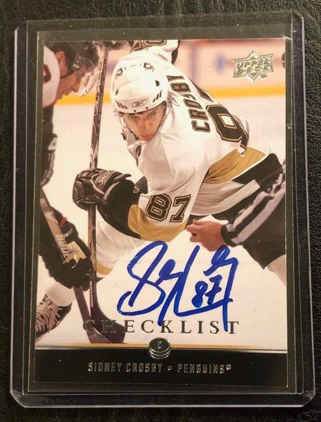 Autographed 2008-09 Upper Deck Sidney Crosby Checklist: Autographed 2008-09 Upper Deck Sidney Crosby Checklist #200