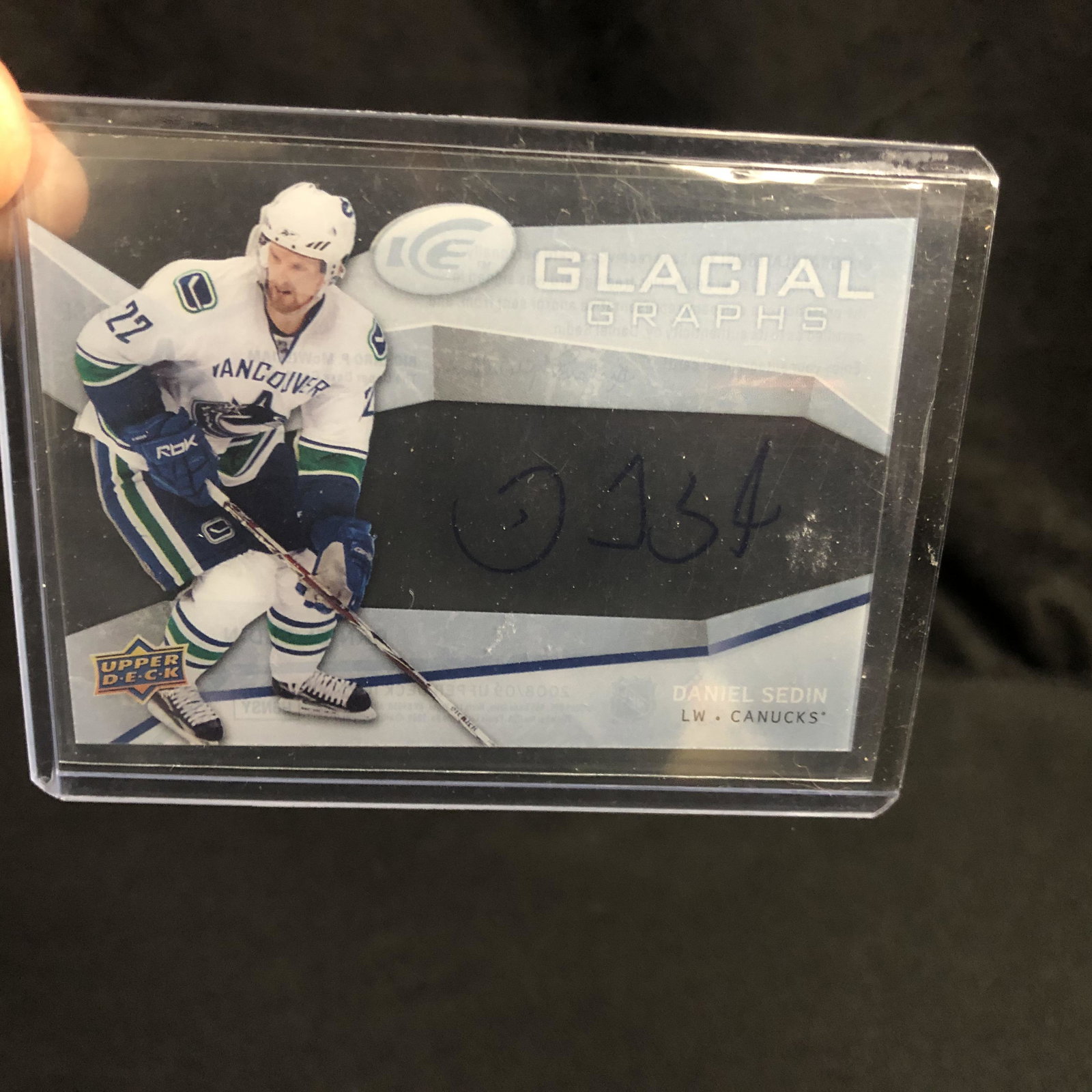 2008-09 UPPER DECK ICE #GG-SE DANIEL SEDIN GLACIAL: 2008-09 UPPER DECK ICE #GG-SE DANIEL SEDIN GLACIAL GRAPHS AUTO