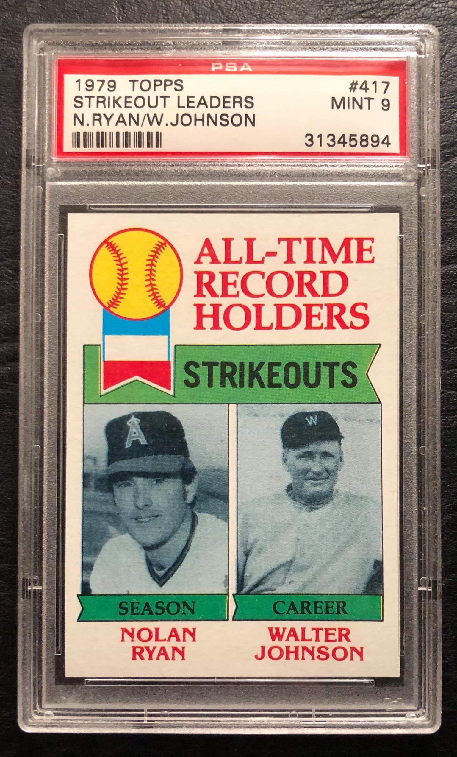 1979 TOPPS #417 STRIKEOUT LEADERS N.RYAN/ W.JOHNSON (1 of 2)