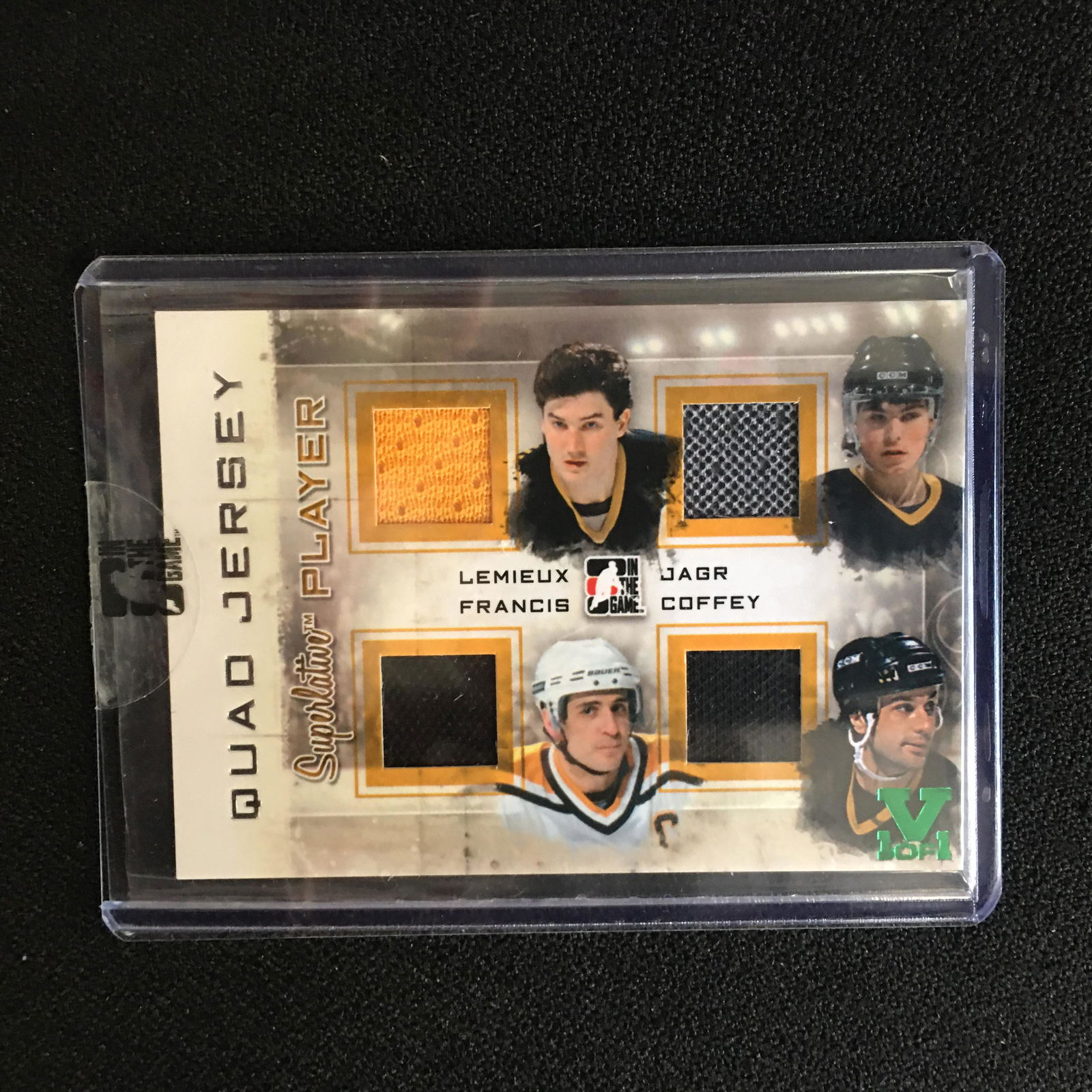 2012 UD IN THE GAME QUAD PATCH ( LEMIEUX, JAGR, (1 of 2)