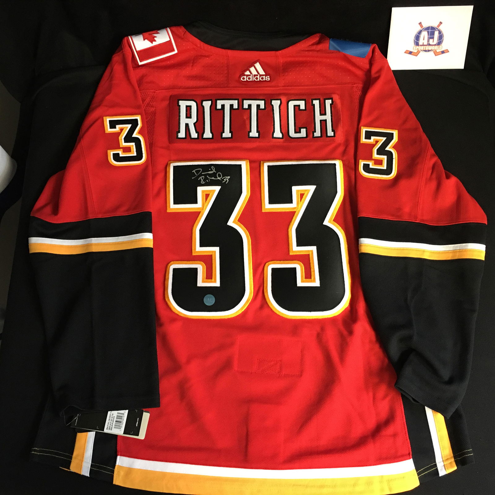 DAVID RITTICH SIGNED ADIDAS FLAMES JERSEY (AJ SPORTS (1 of 3)