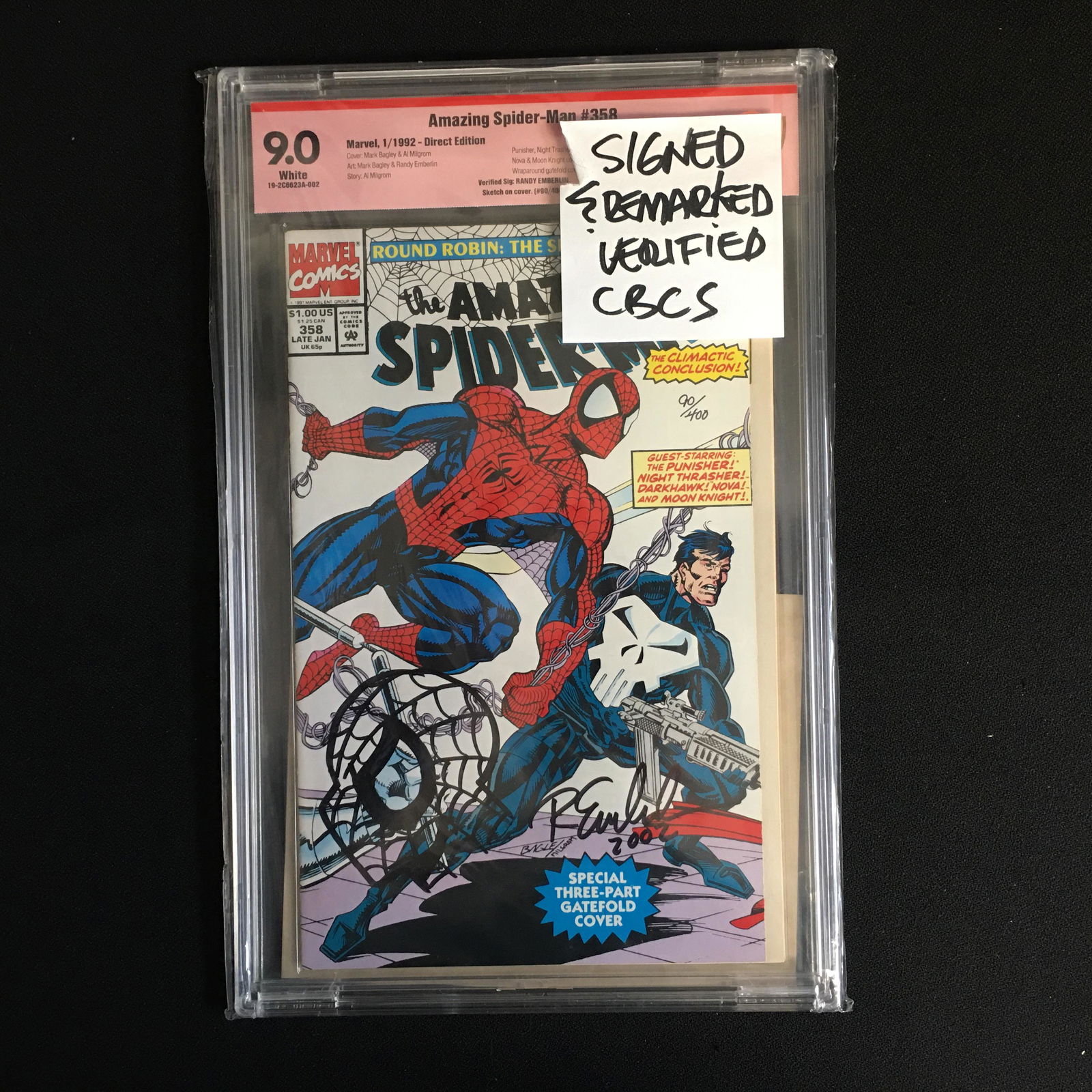 LTD EDITION SPIDER-MAN 358 (CGC 9.8) SIGNED WITH ARTIST (1 of 3)
