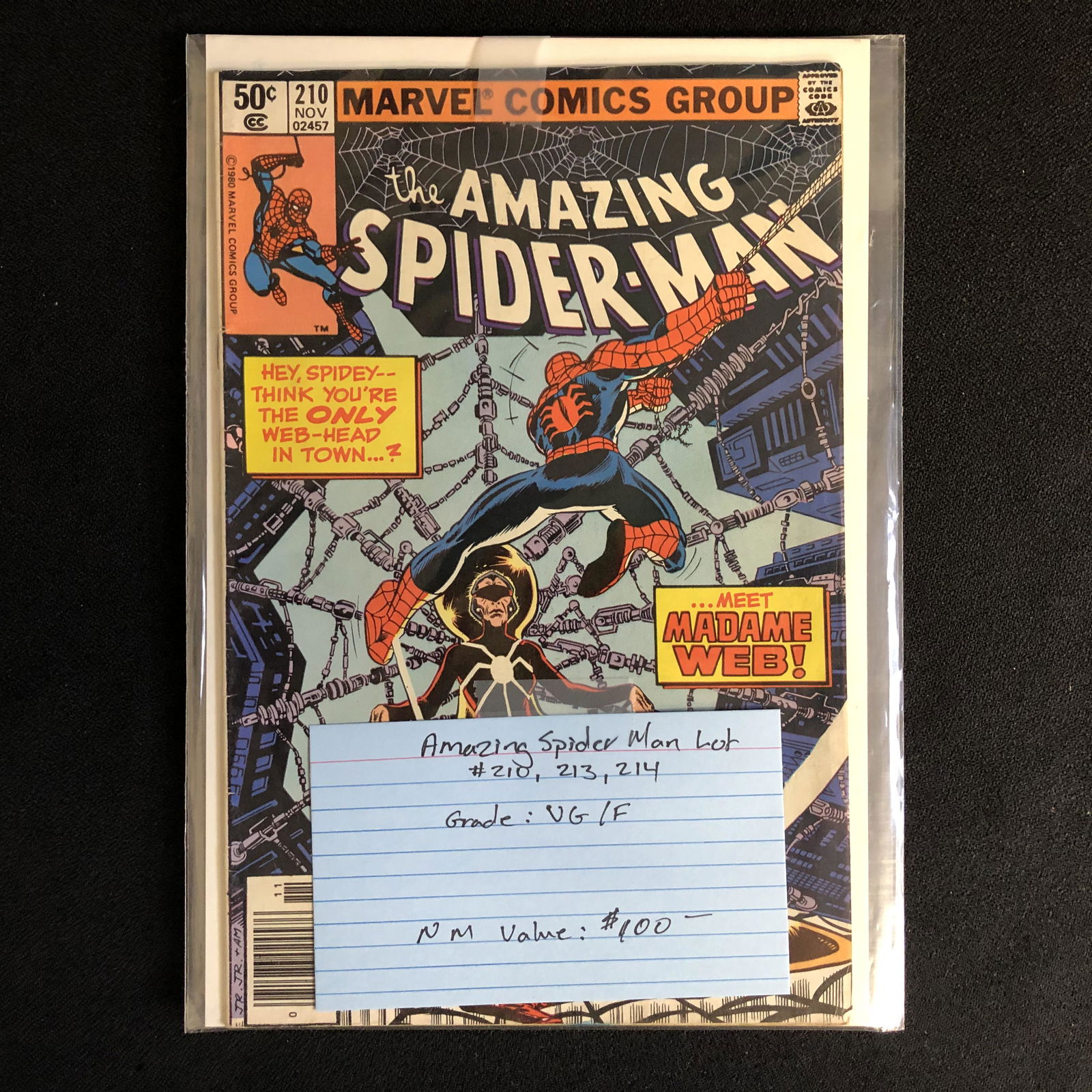AMAZING SPIDER-MAN COMIC BOOK LOT #210, 213, 214 (1 of 1)