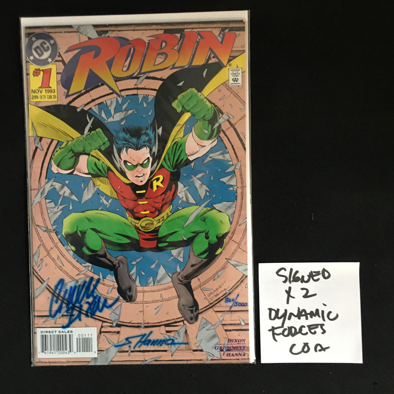 SCOTT HANNA AND CHUCK DIXON SIGNED ROBIN NO.1 COMIC (1 of 3)