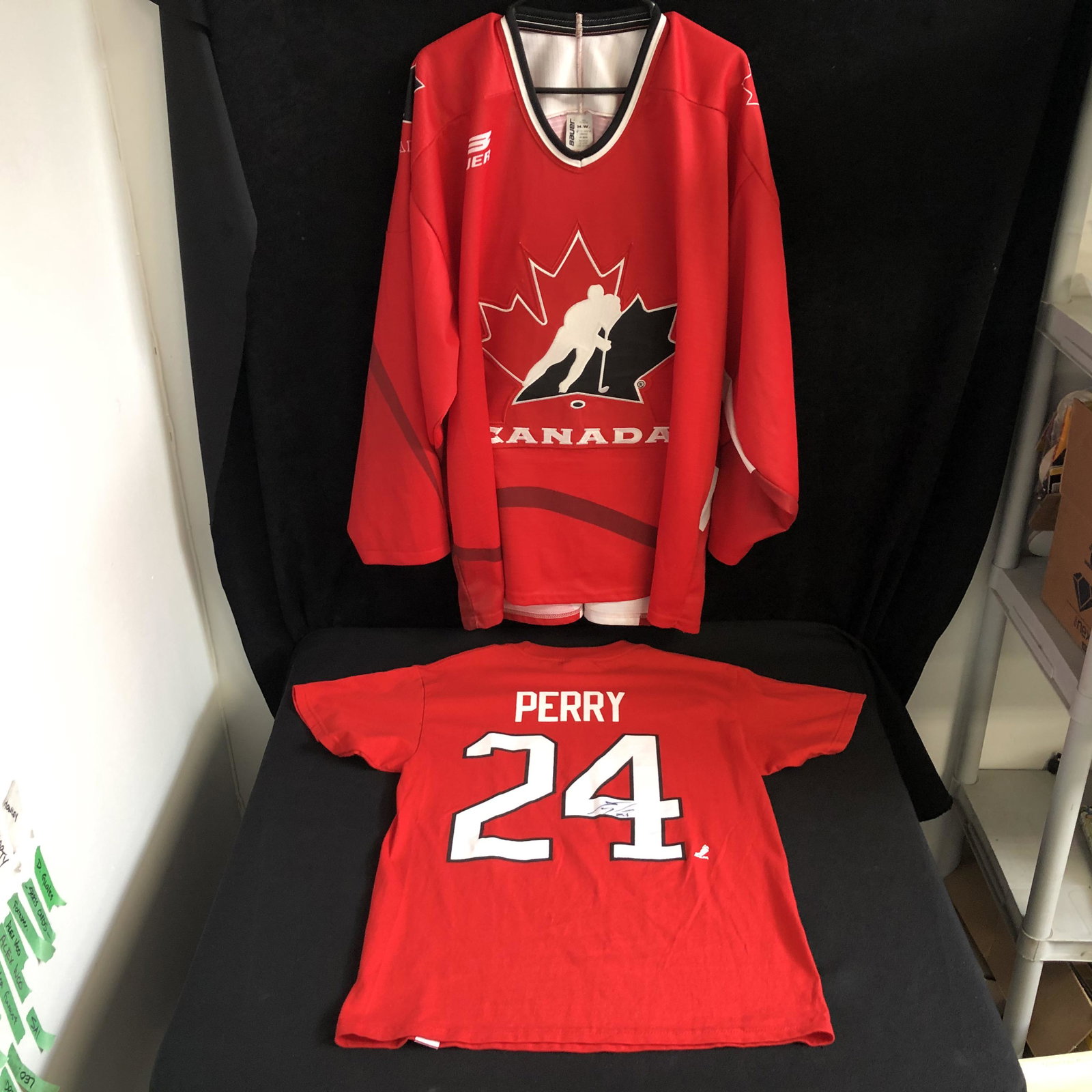 TEAM CANADA COLLECTOR LOT ( JERSEY AND COREY PERRY: TEAM CANADA COLLECTOR LOT ( JERSEY AND COREY PERRY SIGNED SHIRT