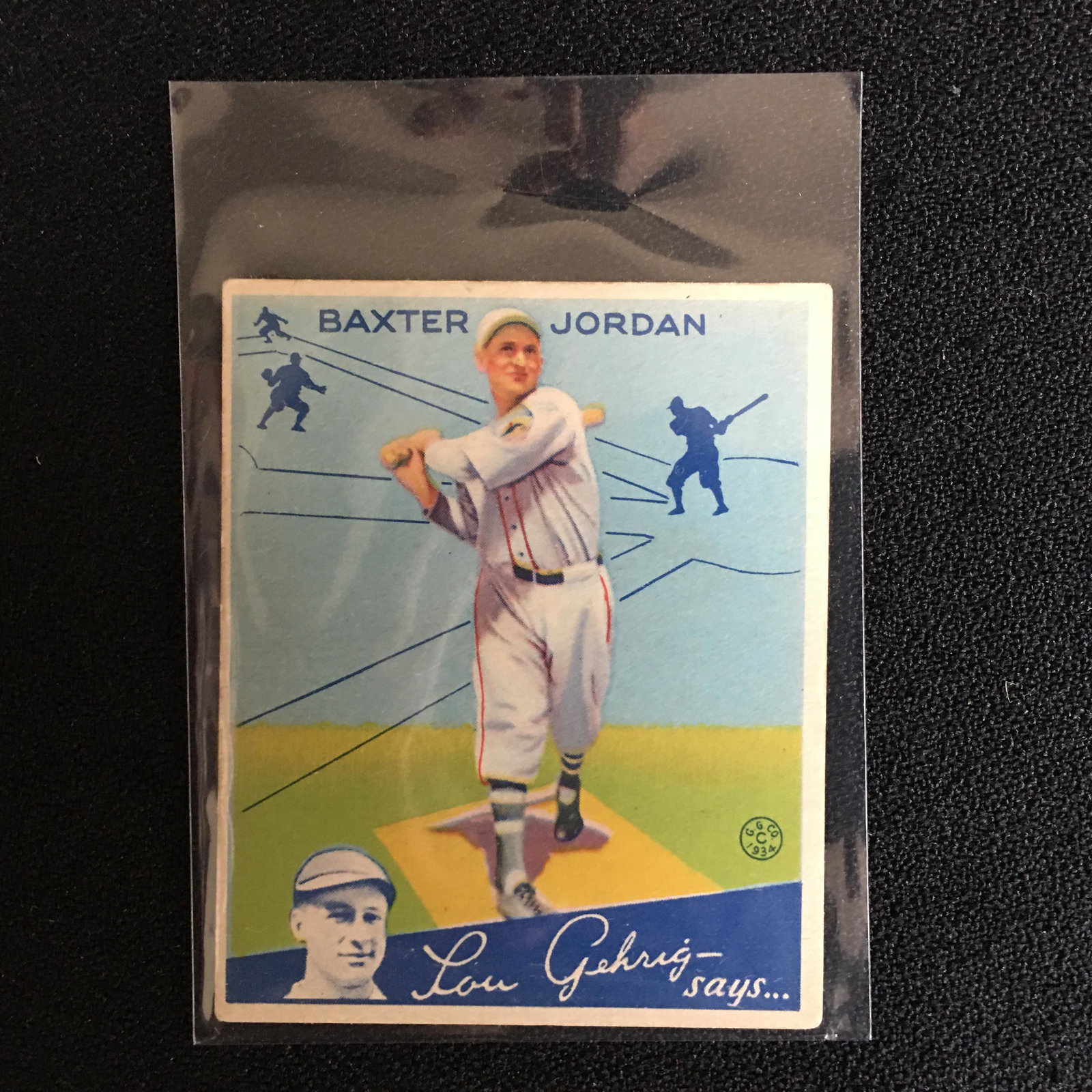 1934 LOU GHERIG BG LEAGUE CHEWING GUM CARD NO.31 BAXTER: 1934 LOU GHERIG BG LEAGUE CHEWING GUM CARD NO.31 BAXTER JORDAN