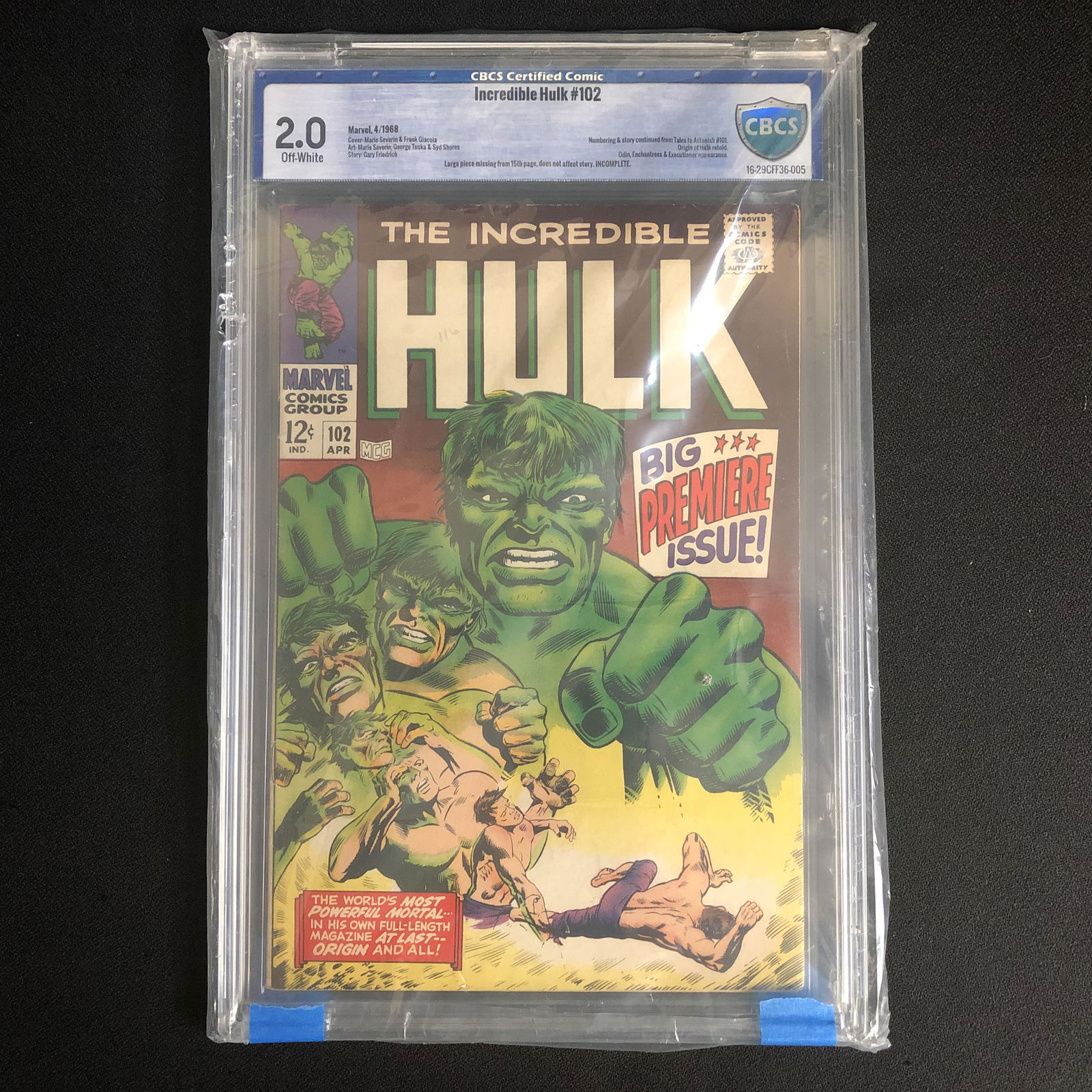 MARVEL COMICS INCREDIBLE HULK 102 ( CBCS 2.0) (1 of 1)