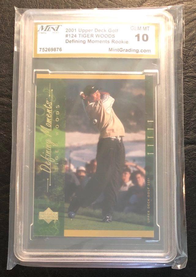 2001 UD DEFINING MOMENTS TIGER WOODS ROOKIE ( MINT 10) (1 of 3)