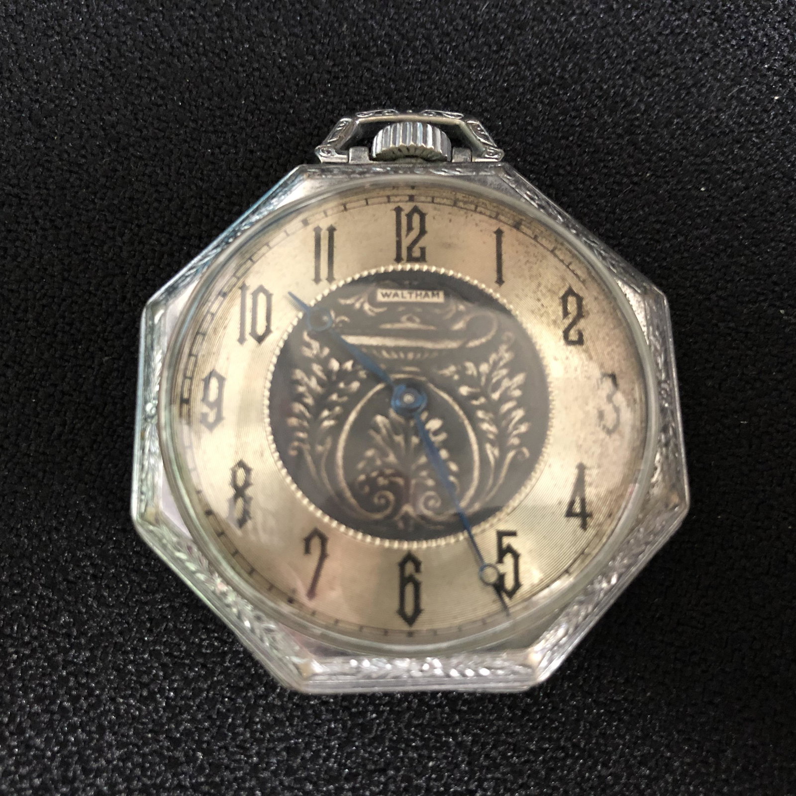 WALTHAM OCTAGON OPEN FACE POCKET WATCH: WALTHAM OCTAGON OPEN FACE POCKET WATCH