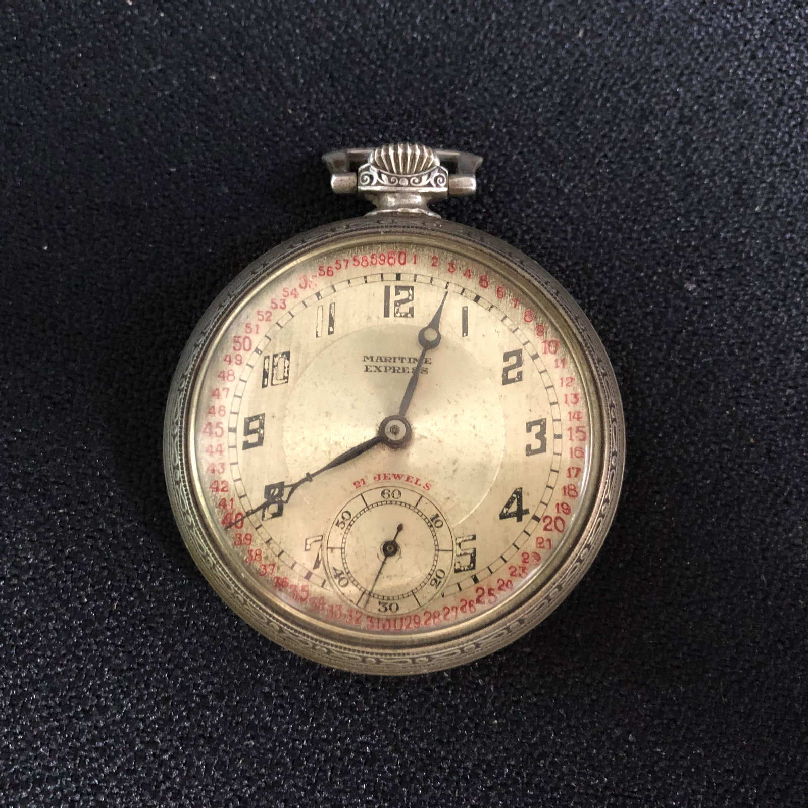 RARE MARITIME EXPRESS WITH RAILWAY GRADE 21 JEWEL: RARE MARITIME EXPRESS WITH RAILWAY GRADE 21 JEWEL MOVEMENT