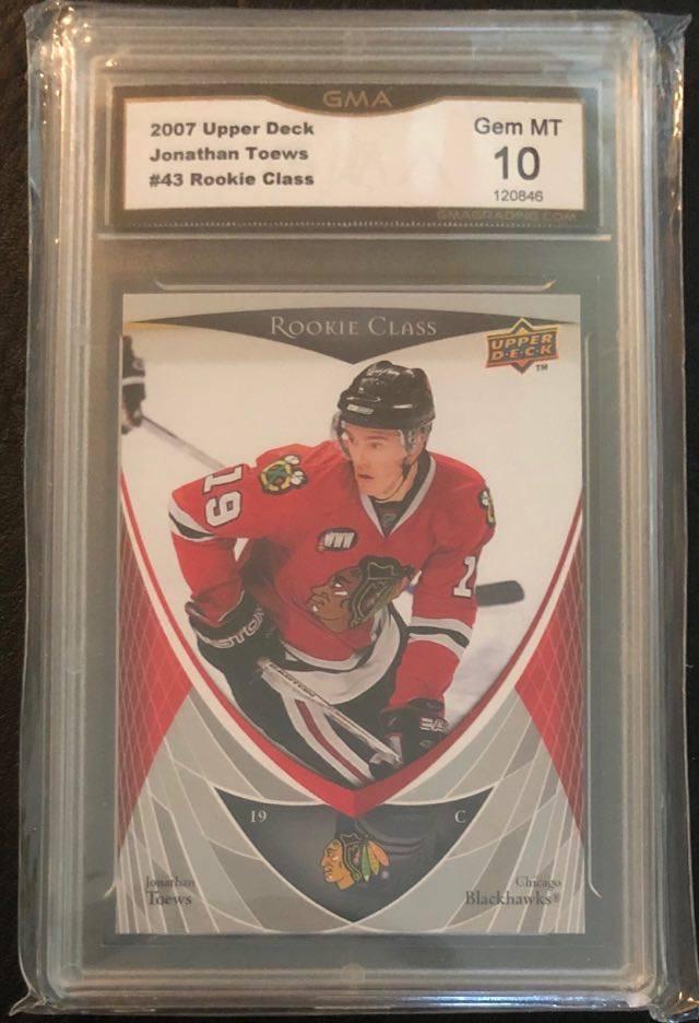 2007 UPPER DECK JONATHAN TOEWS #43 ROOKIE CLASS (GEM: 2007 UPPER DECK JONATHAN TOEWS #43 ROOKIE CLASS (GEM MINT 10)