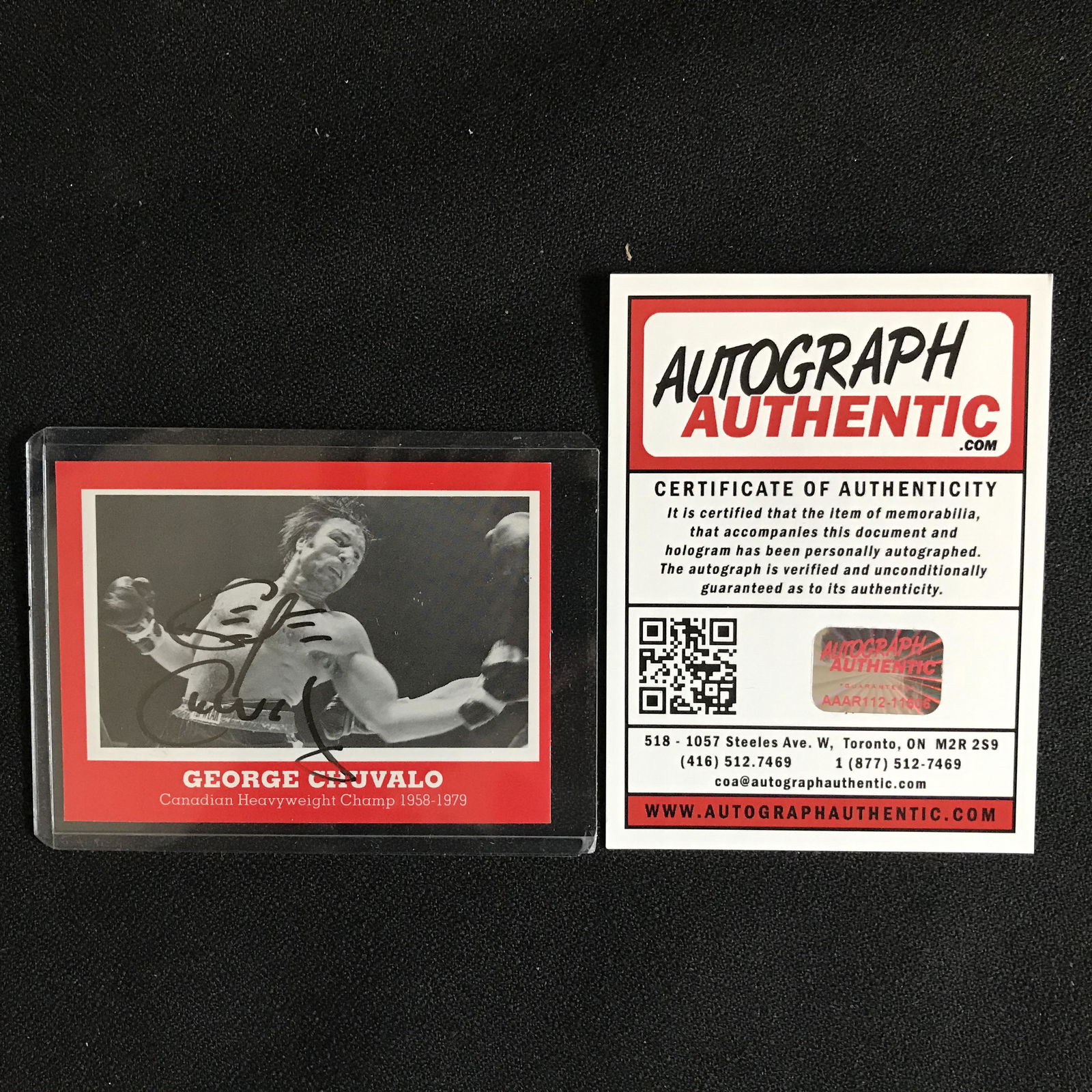 George Chuvalo Autographed Boxing Card (Autograph (1 of 3)