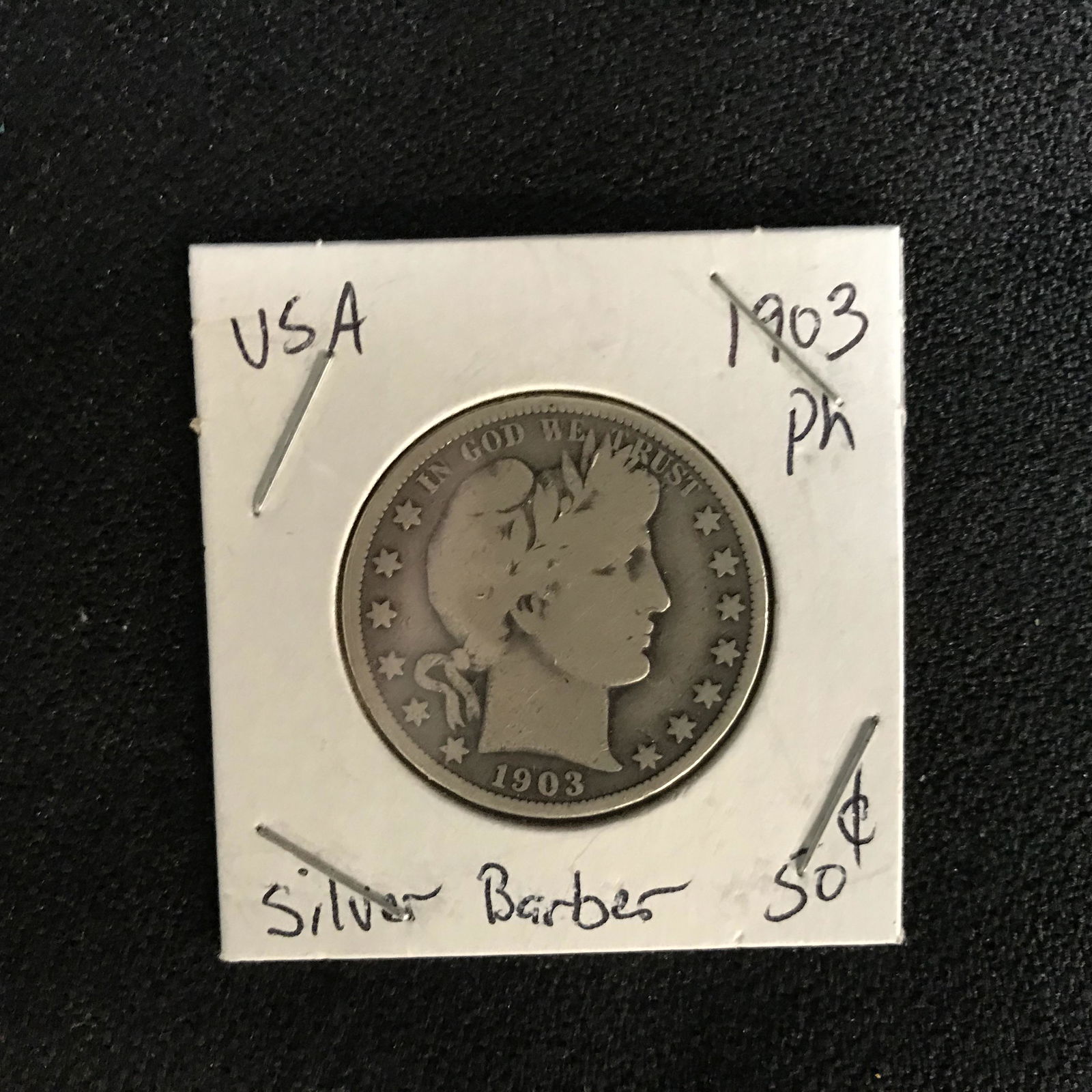 1903 USA BARBER HALF DOLLAR (PHILADELPHIA MINTED) (1 of 2)