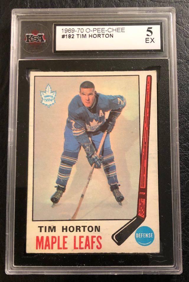 1969-70 O-PEE-CHEE #182 TIM HORTON (5 EX): 1969-70 O-PEE-CHEE #182 TIM HORTON (5 EX)