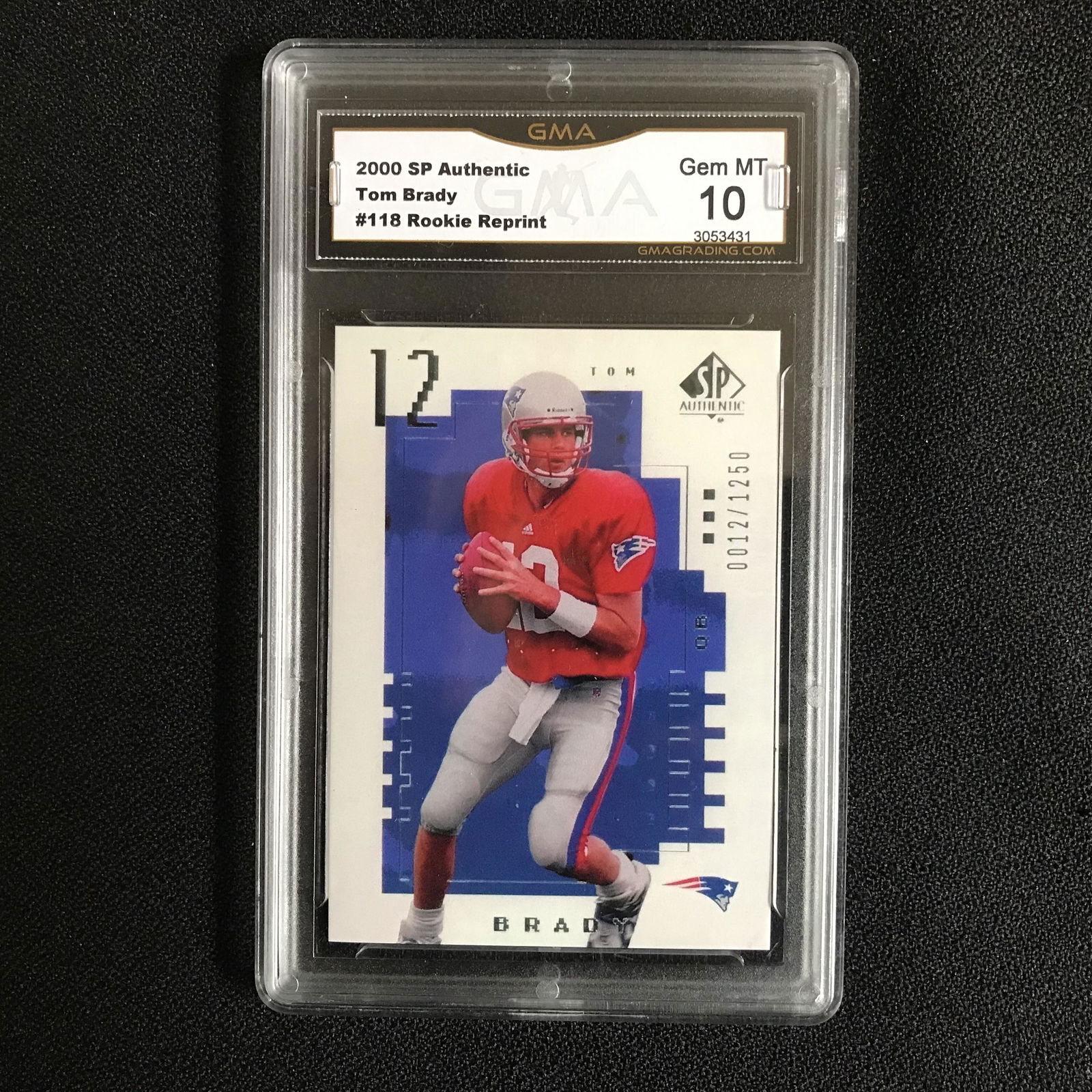 2000 SP AUTHENTIC TOM BRADY 118 ROOKIE REPRINT (GEM (1 of 1)