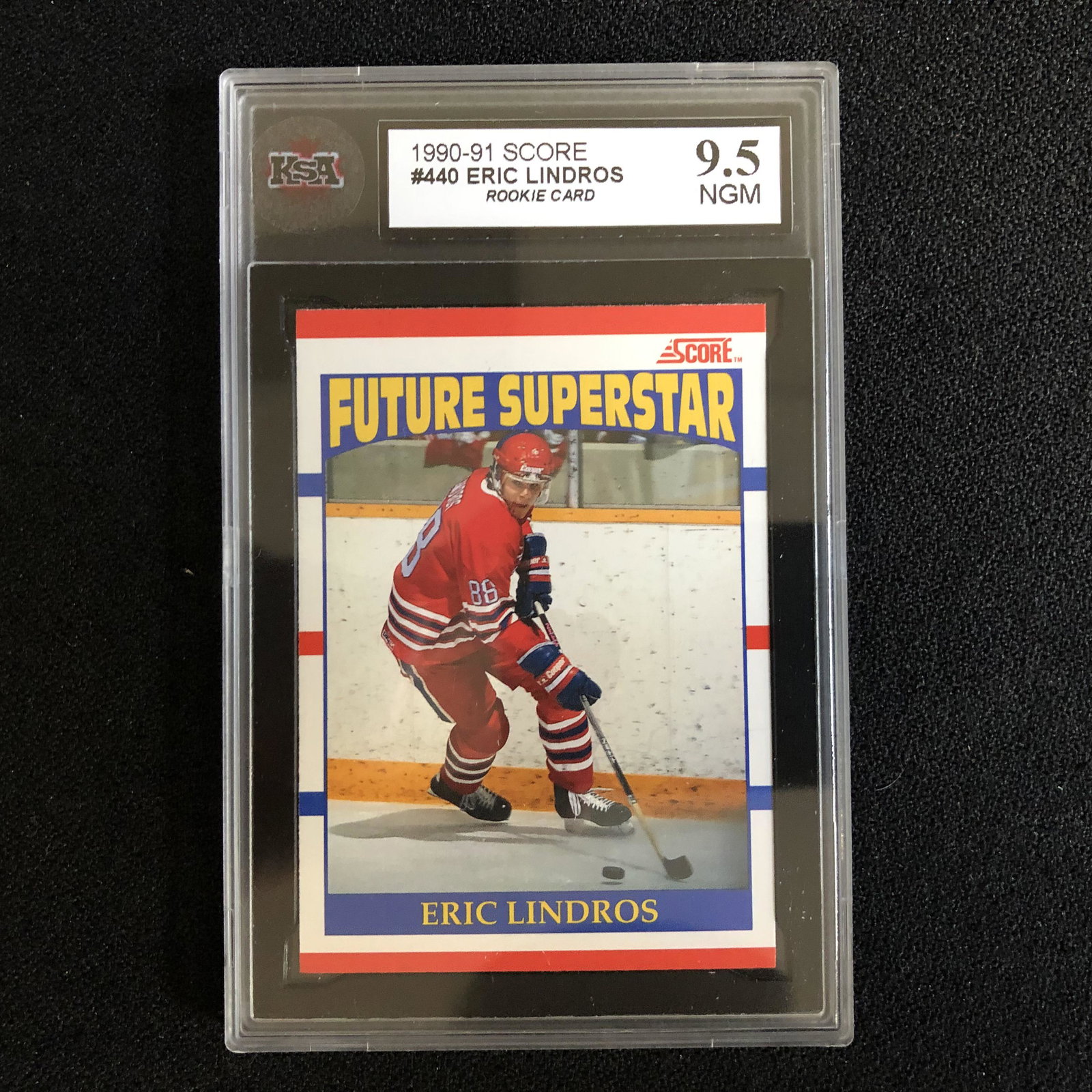 1990-91 SCORE #440 ERIC LINDROS Rookie Card (9.5 NGM): 1990-91 SCORE #440 ERIC LINDROS Rookie Card (9.5 NGM)